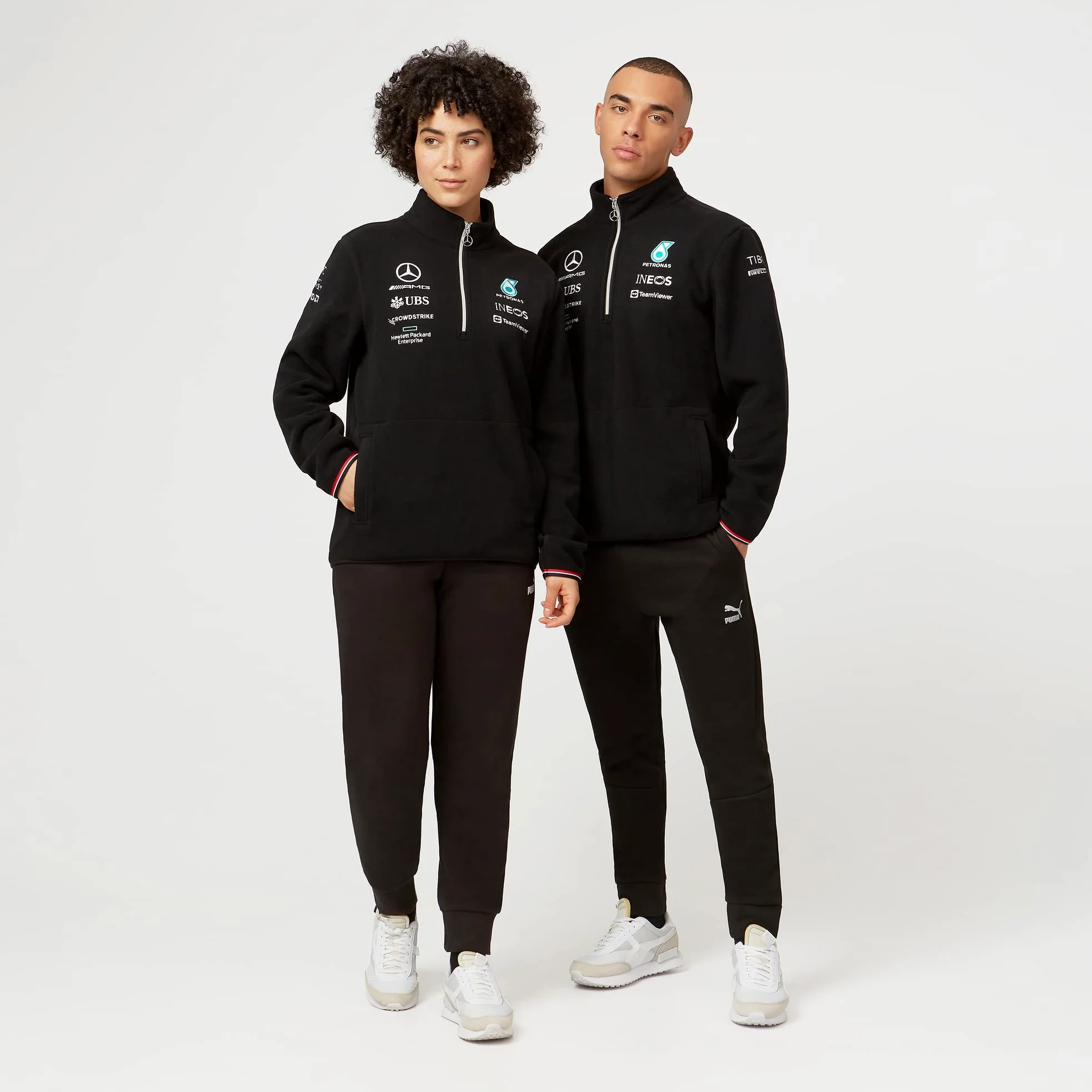 Mercedes AMG Petronas Formula One Team - Mercancía Oficial de Fórmula 1 - Forro polar con cremallera 1/4 Team 2022