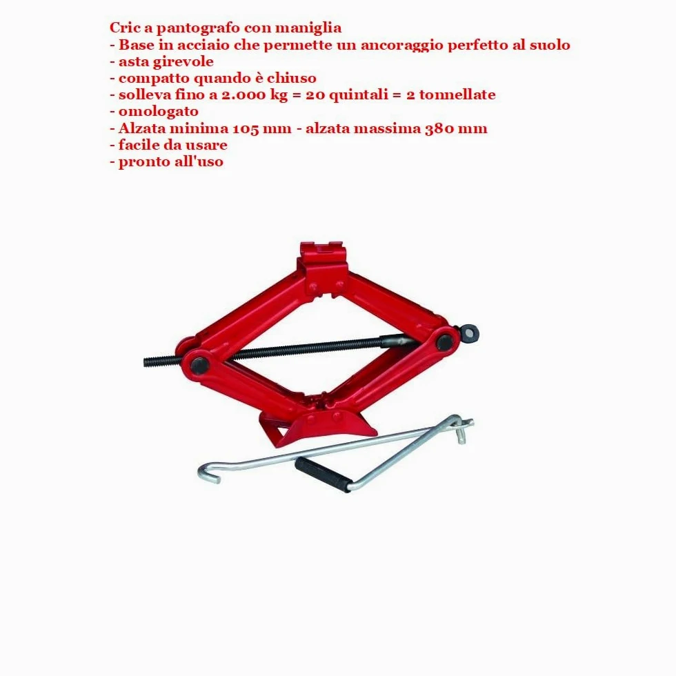 Compatible con Volvo XC60 Kit Emergencia Coche Gato DE PANTÓGRAFO con Base DE Acero Y Llave GIRATORIA+Llave EN Cruz para DESTORNILLAR Tornillos+TRIÁNGULO DE Emergencia Fluo