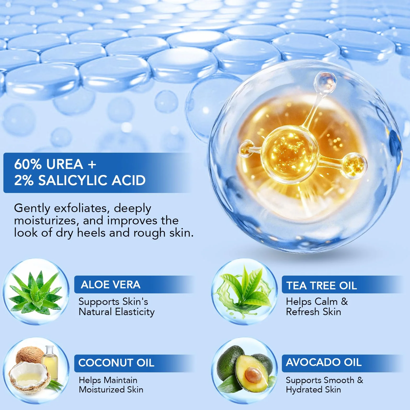 Crema de Urea para Pies 80g 60% Reparador Intensivo para Talones Agrietados