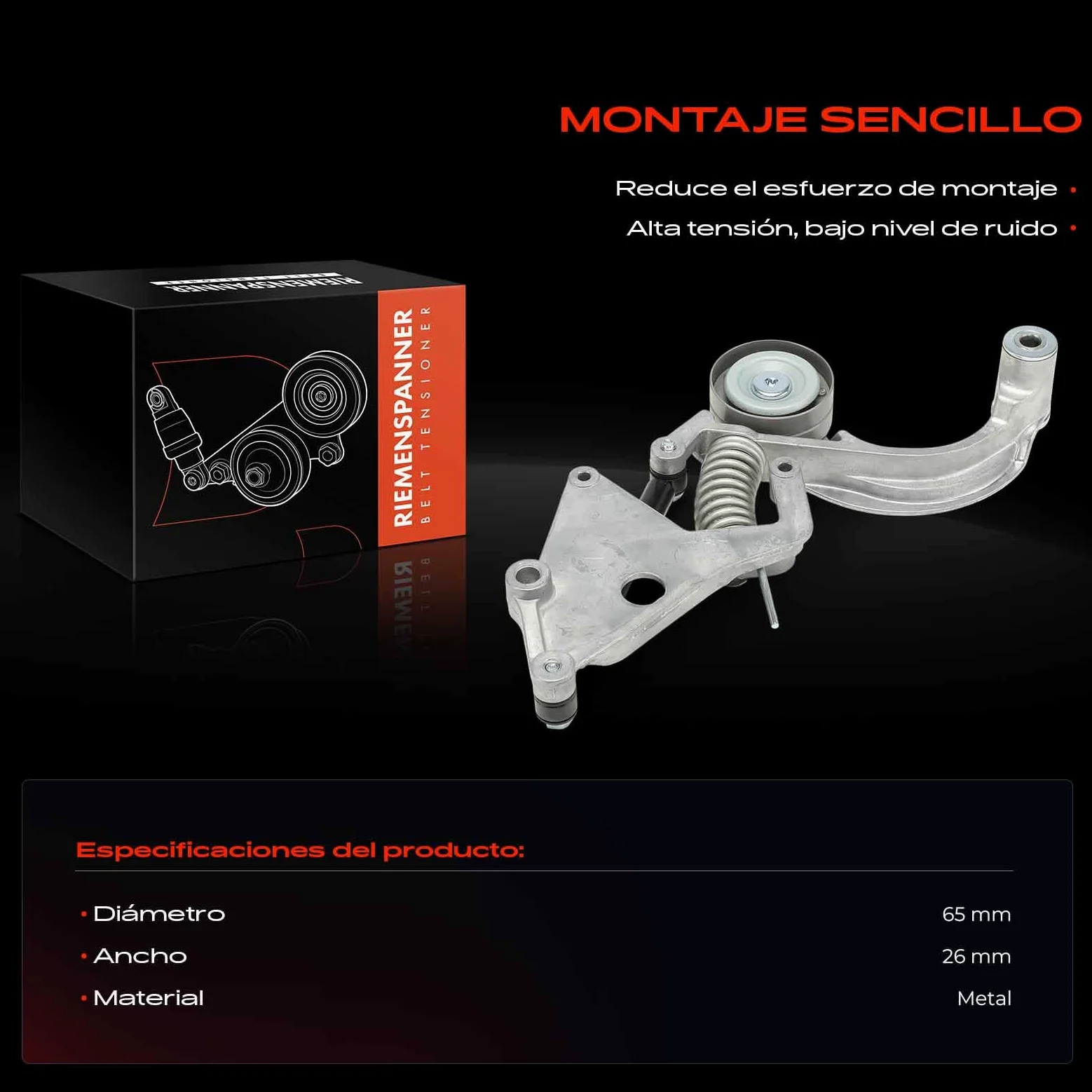 Frankberg Tensor de correa de polea tensora T38404 | Compatible con: M.i.n.i Convertible R52, M.i.n.i R50 R53