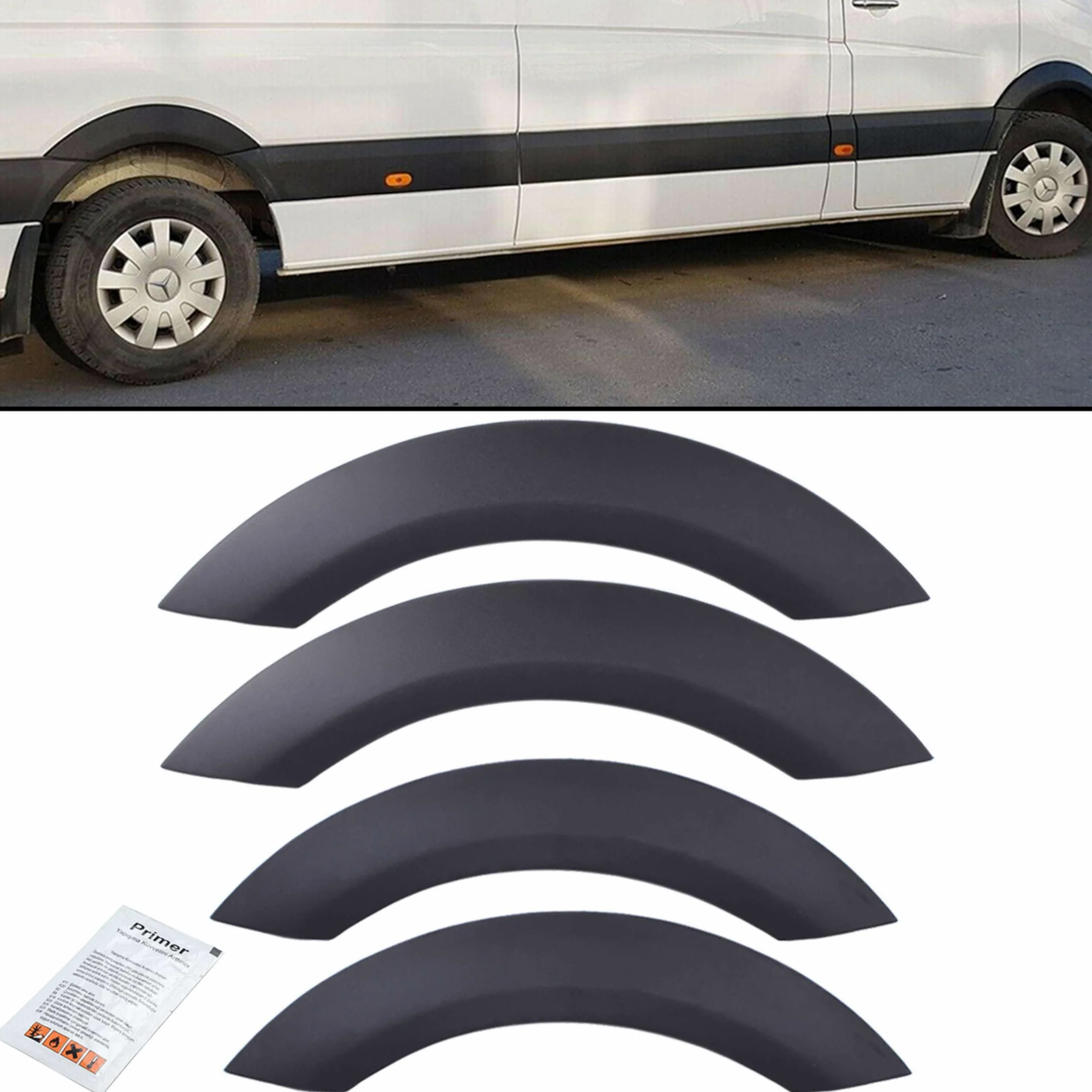 INLY 4 Piezas Revestimientos de Pasos de Rueda ABS Extensiones de Guardabarros Guardabarros Pasos de Rueda Compatible con Sprinter W906 (2006-2018)