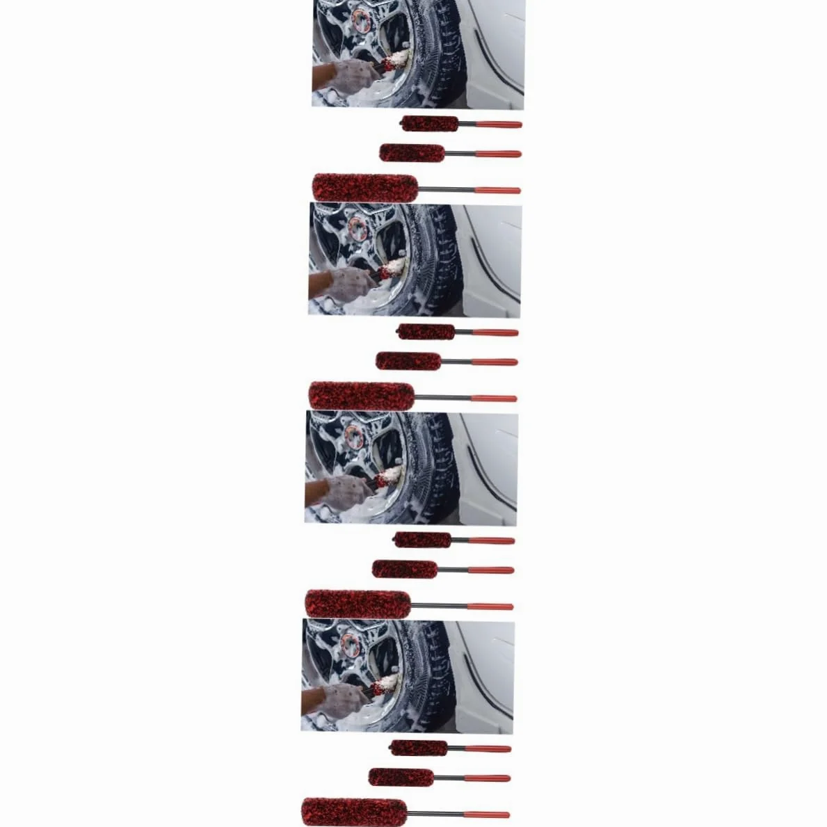 Alipis Cepillo De Limpieza De Neumáticos Detallado Fuerza Cepillo De Limpieza De Automóviles Cepillo para Neumáticos Cepillo para Fregar Ruedas Cepillo De Rueda Lana 3 Piezas X 4
