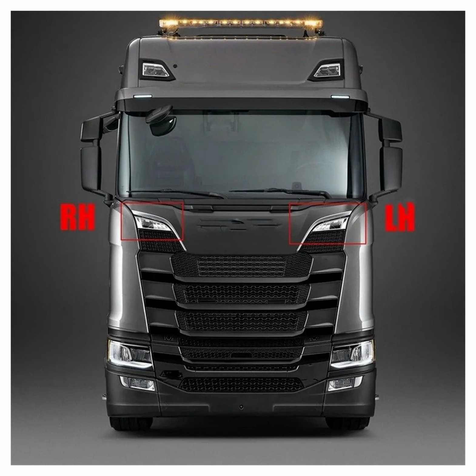 Lámpara Conjunto 1 Lámpara LED Delantera Para Camión ParaScania R650, S730 Y S500. Para Scania Serie S, Serie R. Faro Delantero LED OEM 2552712 Y 2552711. Faros Trabajo(RIGHT PLUG)