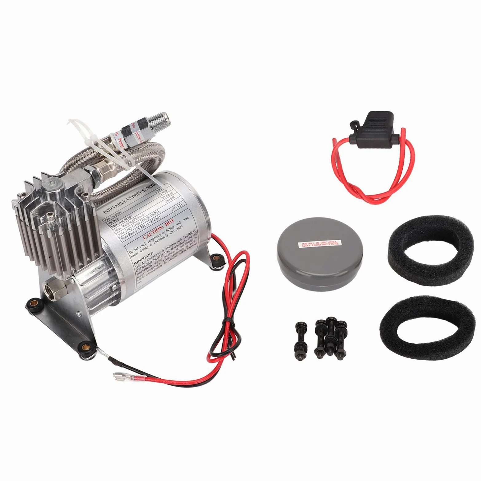 Compresor de Aire Resistente Portátil 12 V 150 PSI Metal para Vehículos Barcos