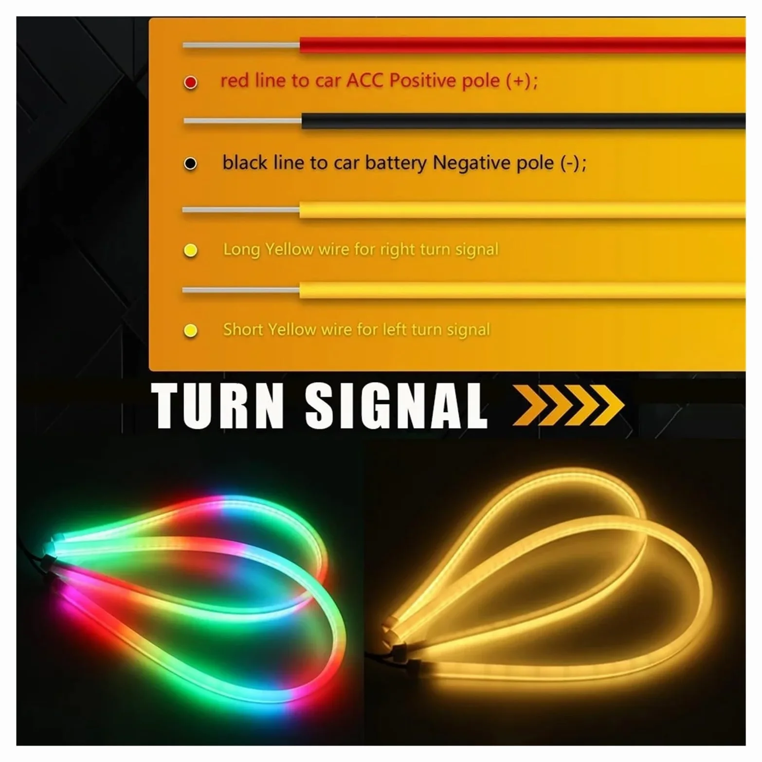 Kit halo para faross Tira Led RGB Drl Para Coche Luz Circulación Diurna Faros Luces Señal Giro Variable Aplicación 12V/Control Remoto Automóviles Faros Angel Eyes para coche