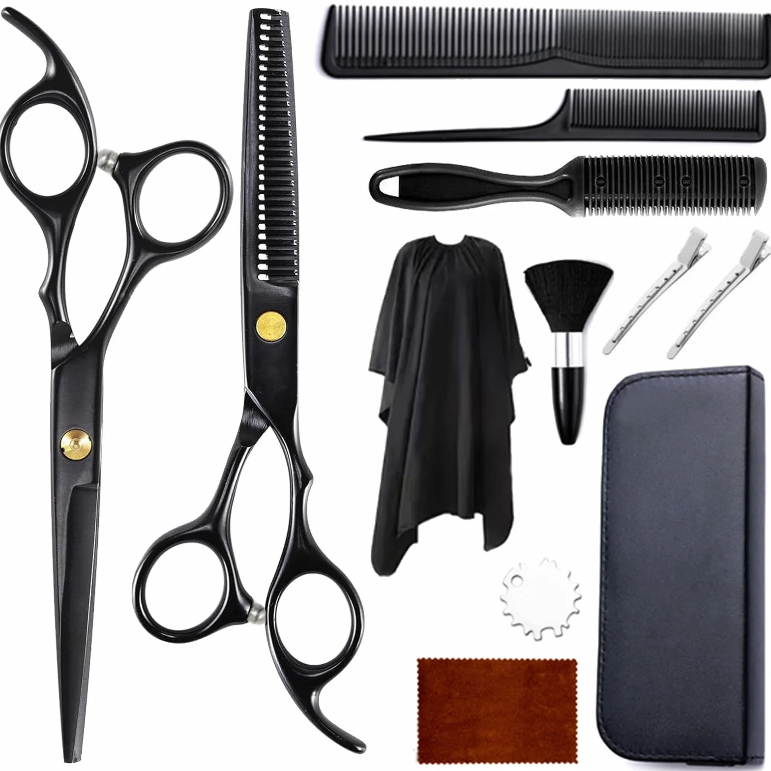 Kit Tijeras Peluqueria 12 Piezas Acero Inoxidable Profesional Corte Pelo