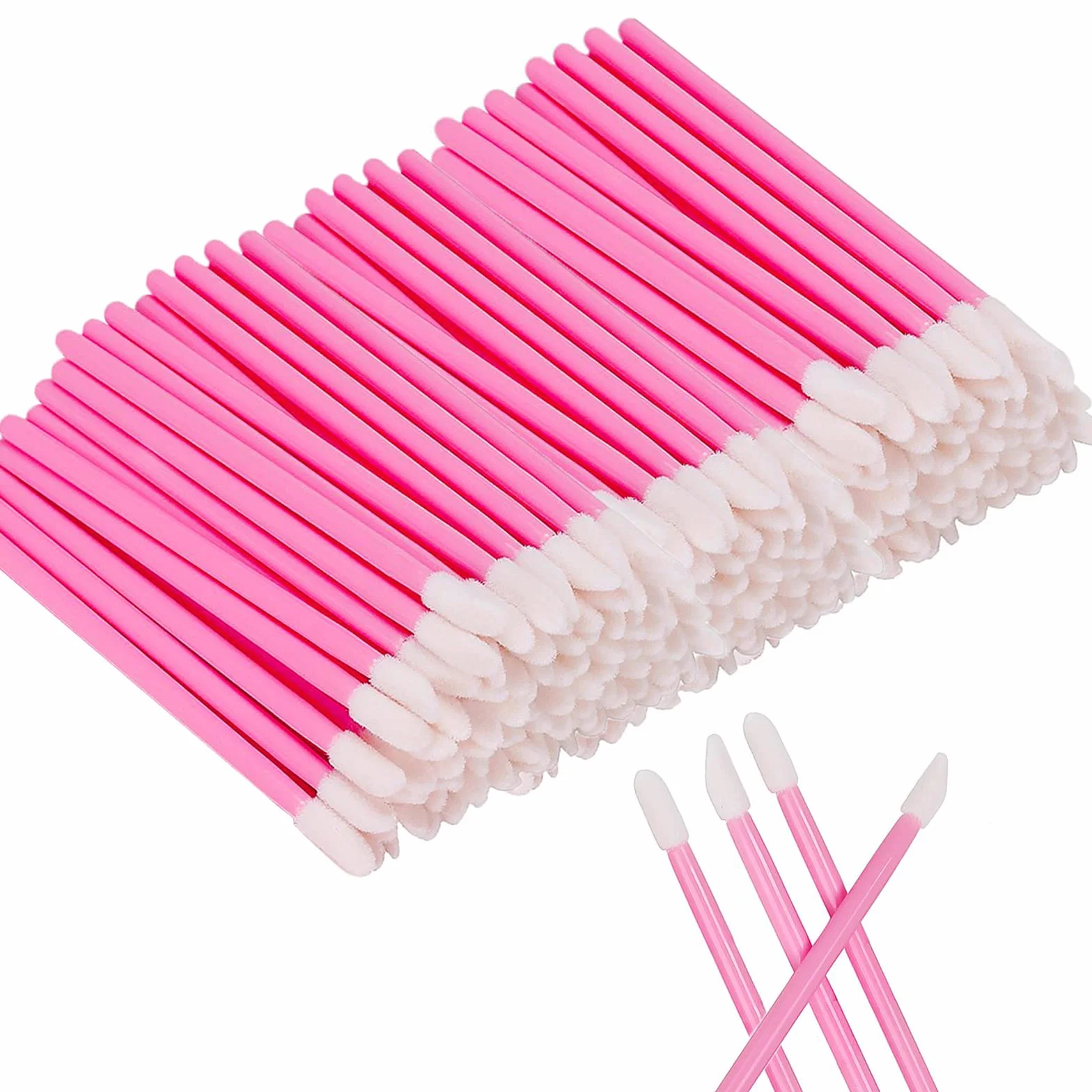 200 Piezas Cepillos Labios Desechable Pinceles Lápiz Labial Aplicador Varitas Brillo