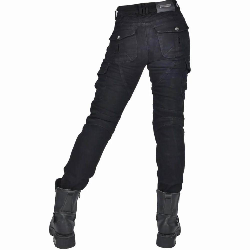 Mujer Moto Jeans Motocicleta Pantalones con Almohadilla Protectora