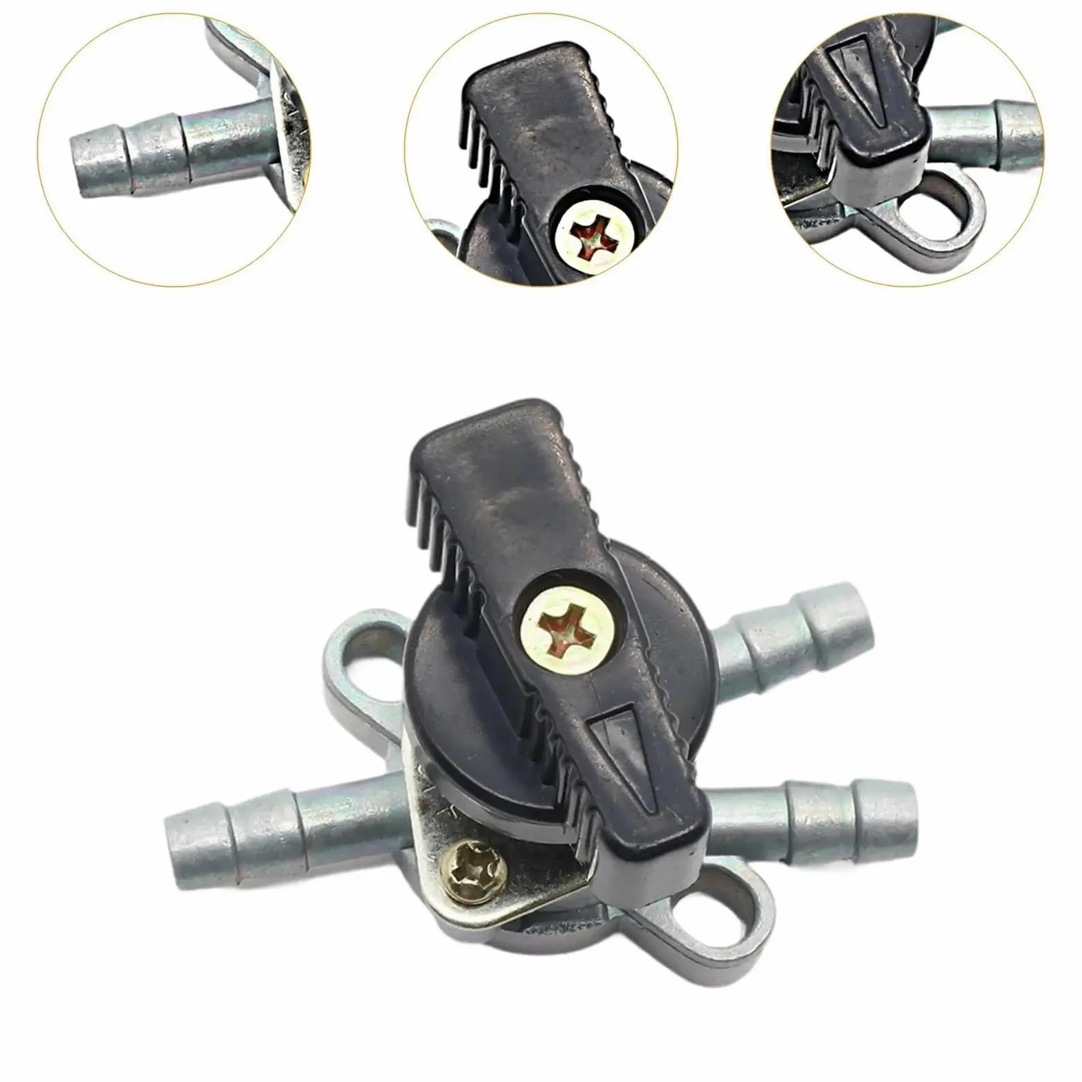 Grifo de tanque combustible 3 vías, llave purga, 2 en 1, accesorio for ATV, válvula resistente