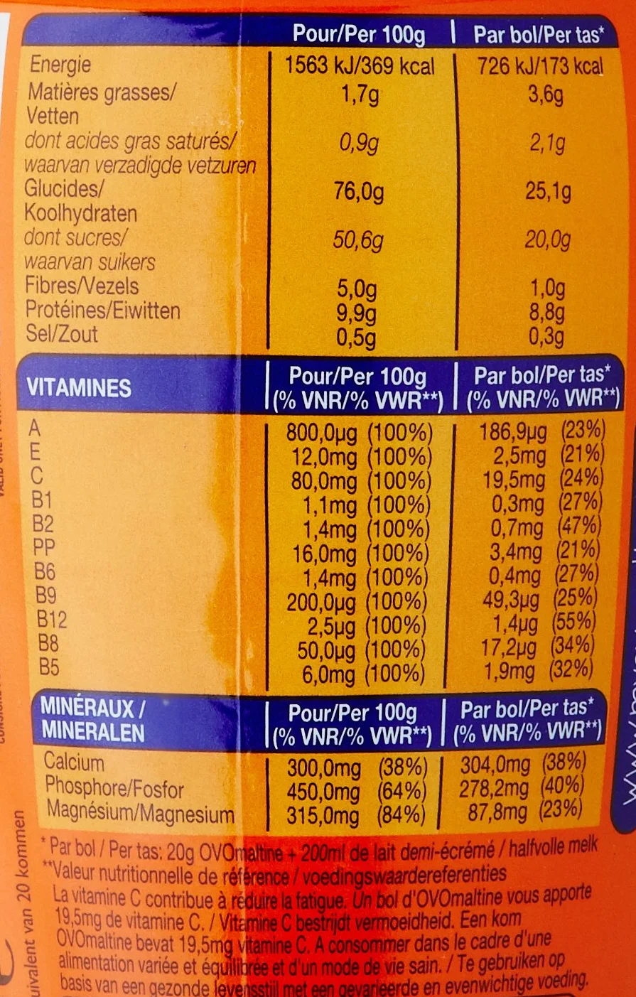 Ovomaltine poudre chocolat 400g