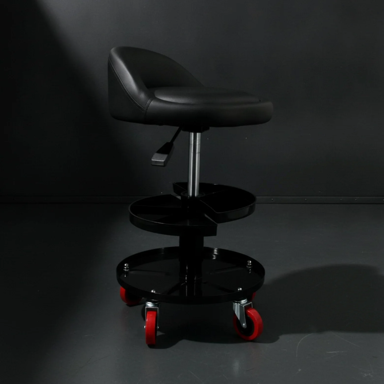 Taburete Taller con Banja Giratorio Taburete con Ruedas Móvil Asiento Taller Respaldo para Garaje