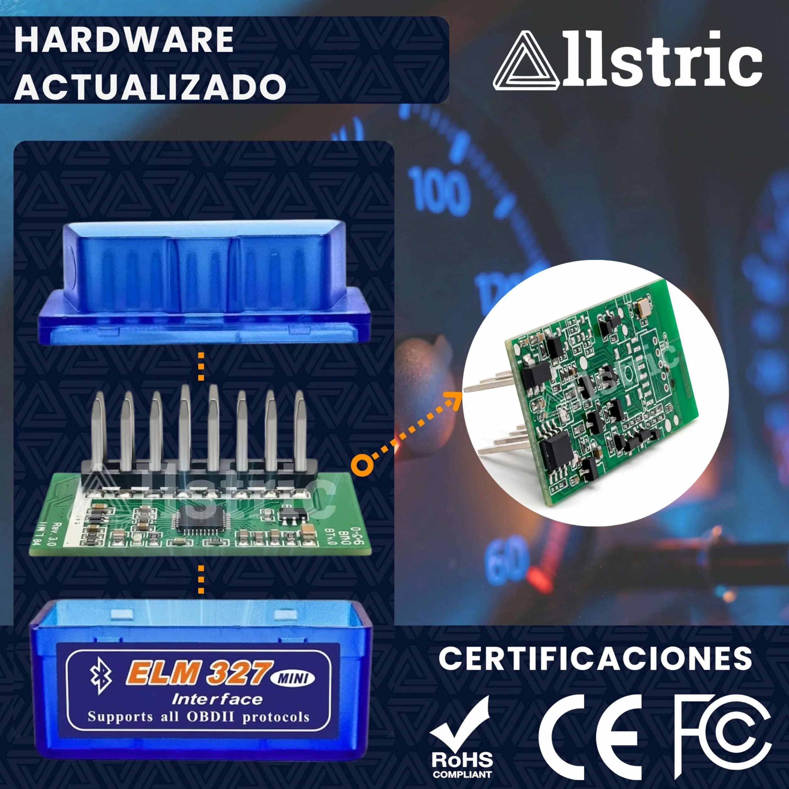 Obd2 Diagnosis Coche Multimarca. ELM 327 Lector y Herramienta de Análisis y Diagnostico. Obd2 Bluetooth OBD Original para Escaner. Maquina Diagnosis Coche de Fallos y Errores.