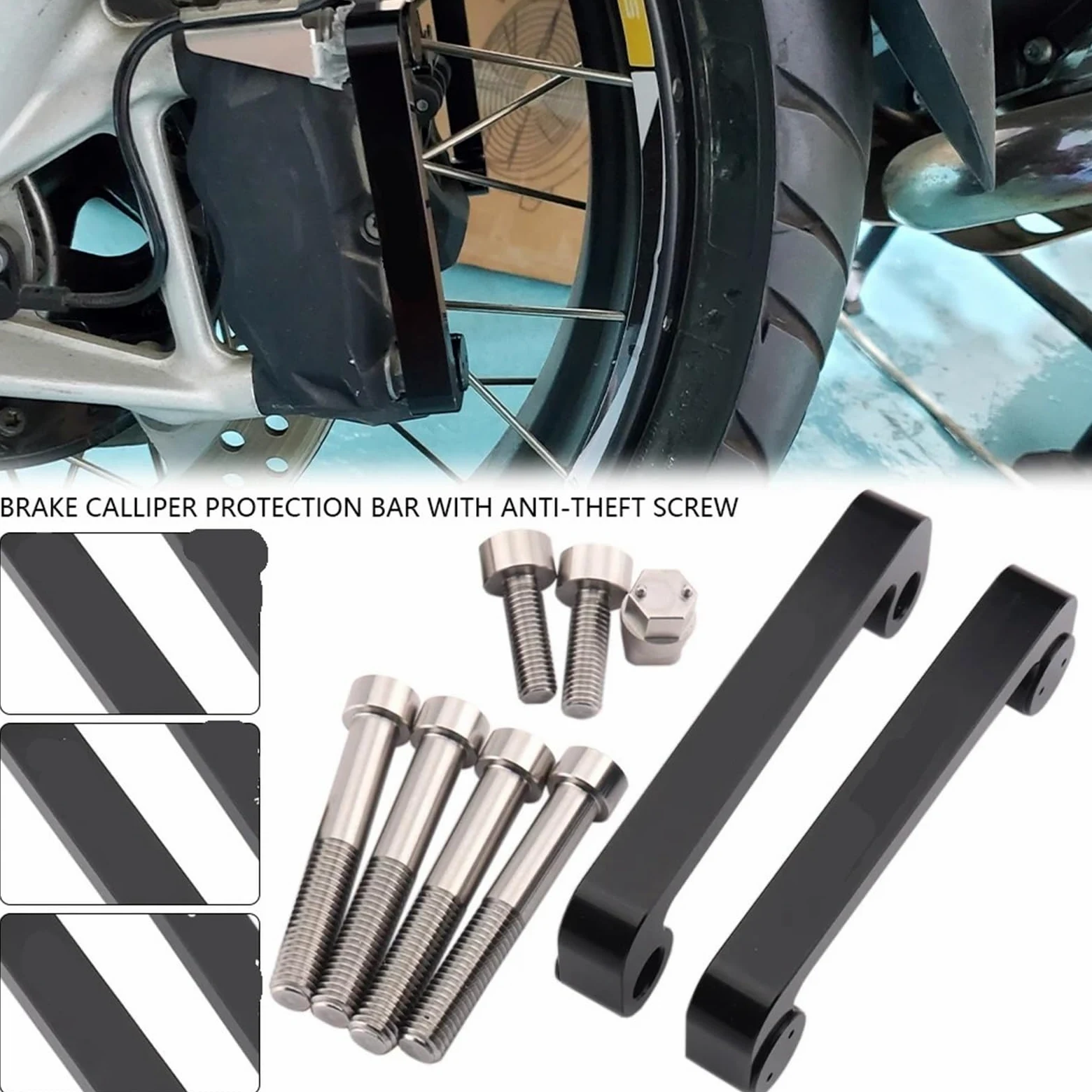 Pinzas de pistones de freno Protector antirrobo de pinza de freno con tornillos para BMW R1250GS Adventure, R1200GS LC, ADV, RNINET, R9T