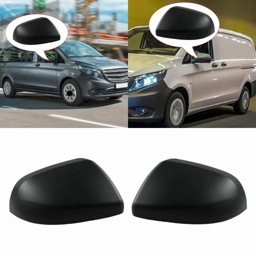 Cubiertas espejos retrovisores Cubierta De Espejo Retrovisor, Piezas Repuesto Negras, Accesorios Para Vito W447 2014 2015 2016 2017 2018 2019 2020