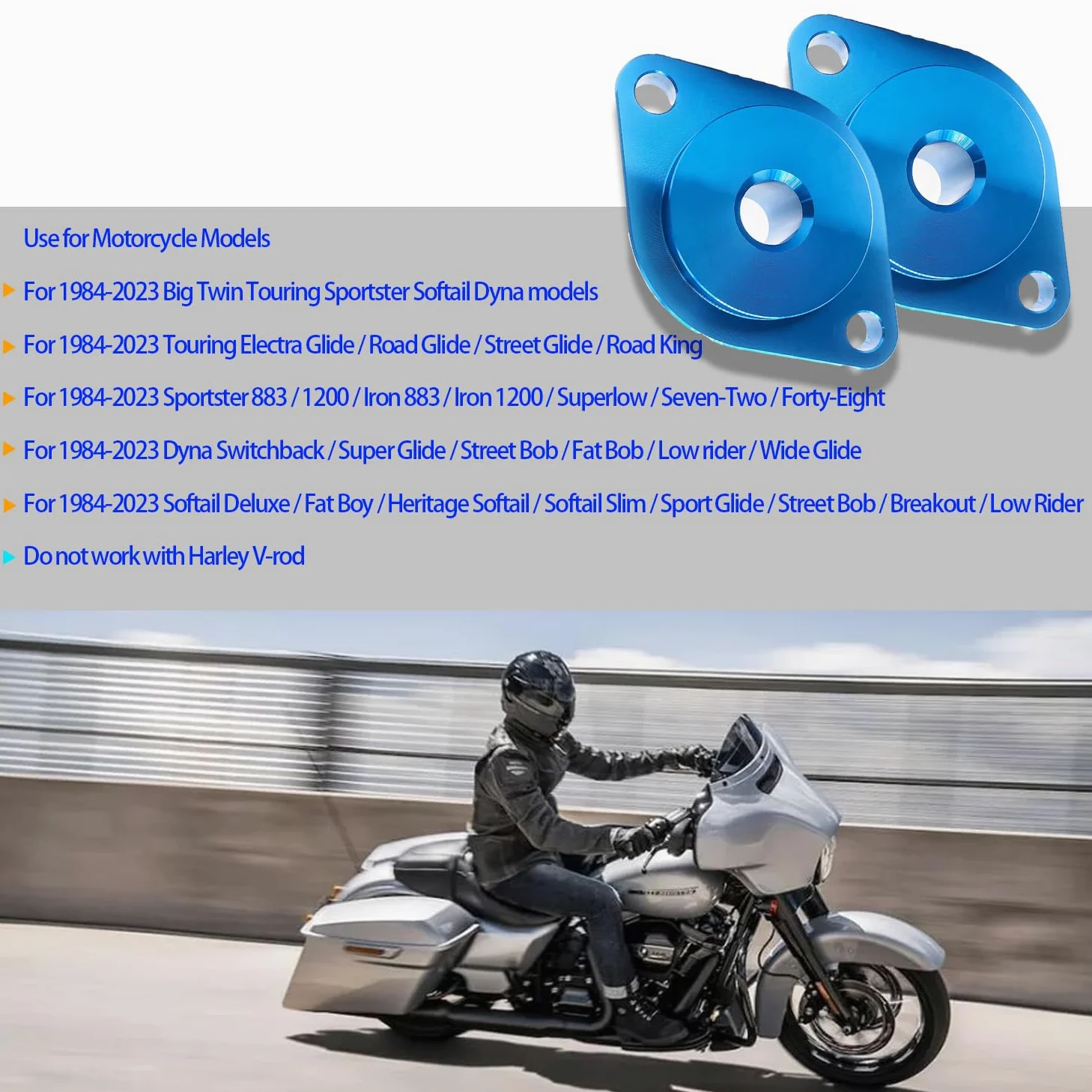 Herramienta de instalación de sello de junta de escape azul compatible con Big Twin Touring Sportster 883 Softail Dyna Fatboy Road King Iron 883