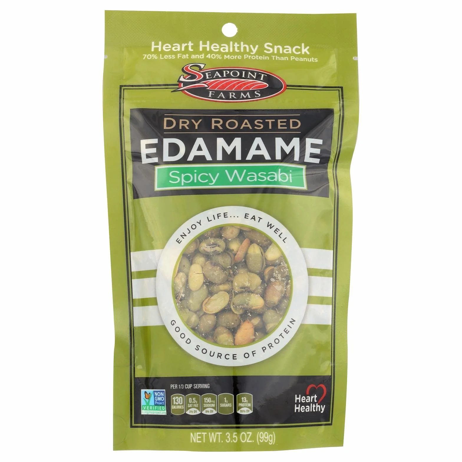 SeaPoint Farms Edamame Dry Roasted Spicy Wasabi 3.5 oz