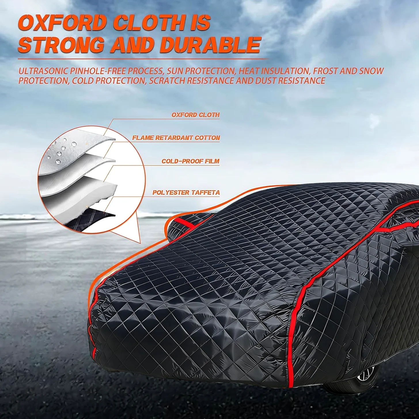 Funda Coche para Ford Mustang Mach 1 2021-2023, Funda para Coche Antigranizo Exterior, Antigranizo Impermeable Antinieve Anti-UV Antipolvo Transpirable, con Cremallera zl0402