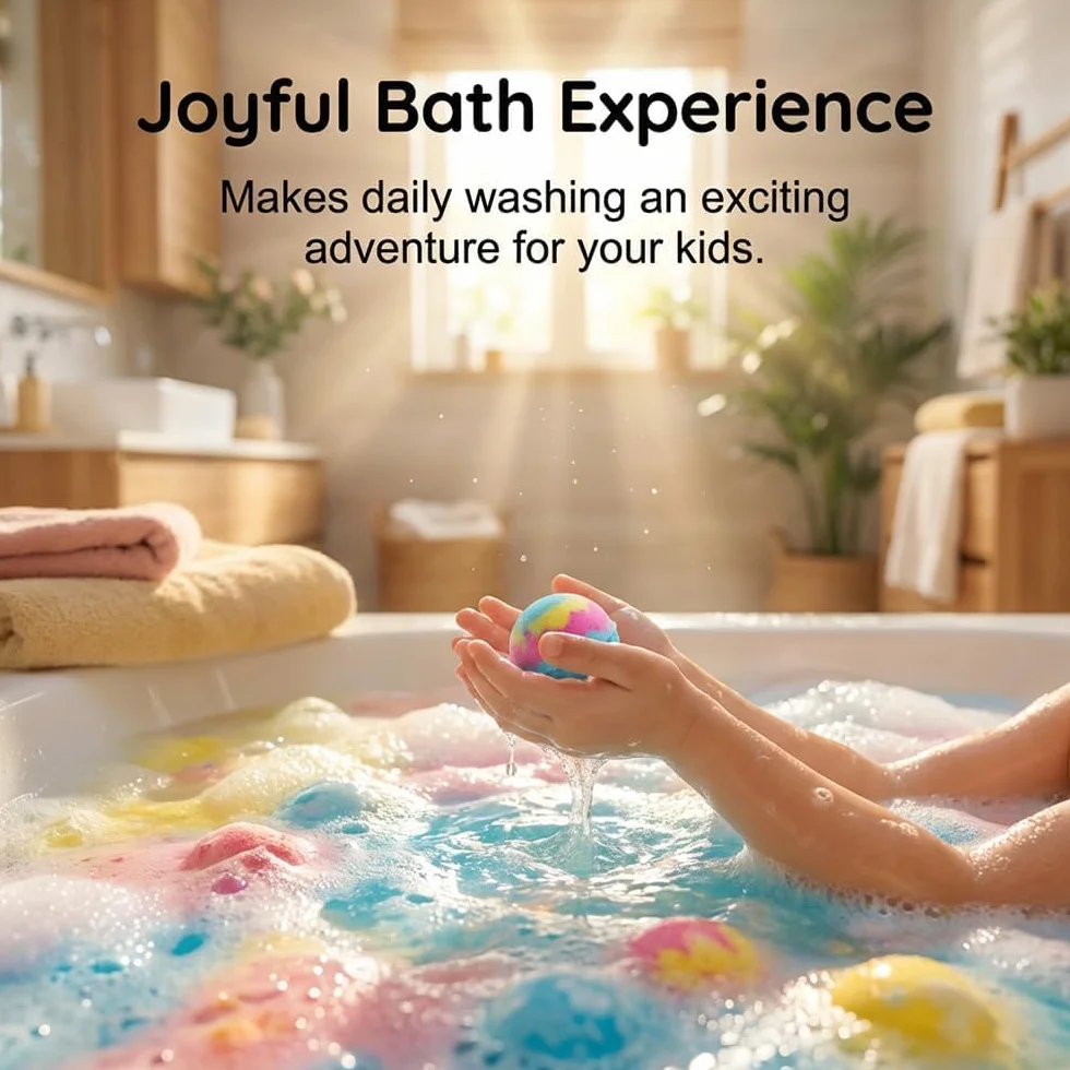 Bombas de baño naturales para niños 12 unidades con juguete sorpresa