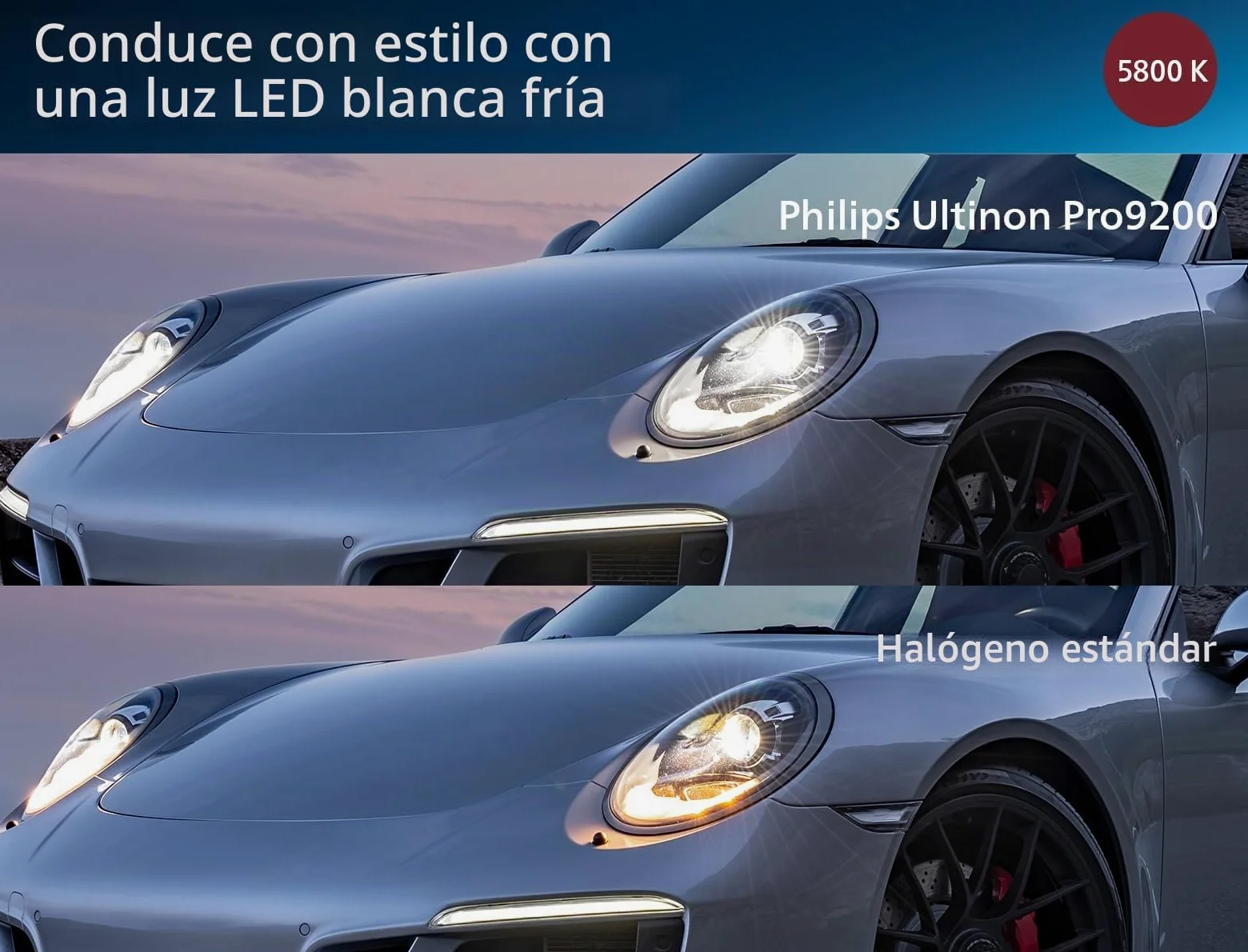 Philips Ultinon Pro9200 LED lámpara para faros de coche (H8/H11/H16), 5.800K, set de 2