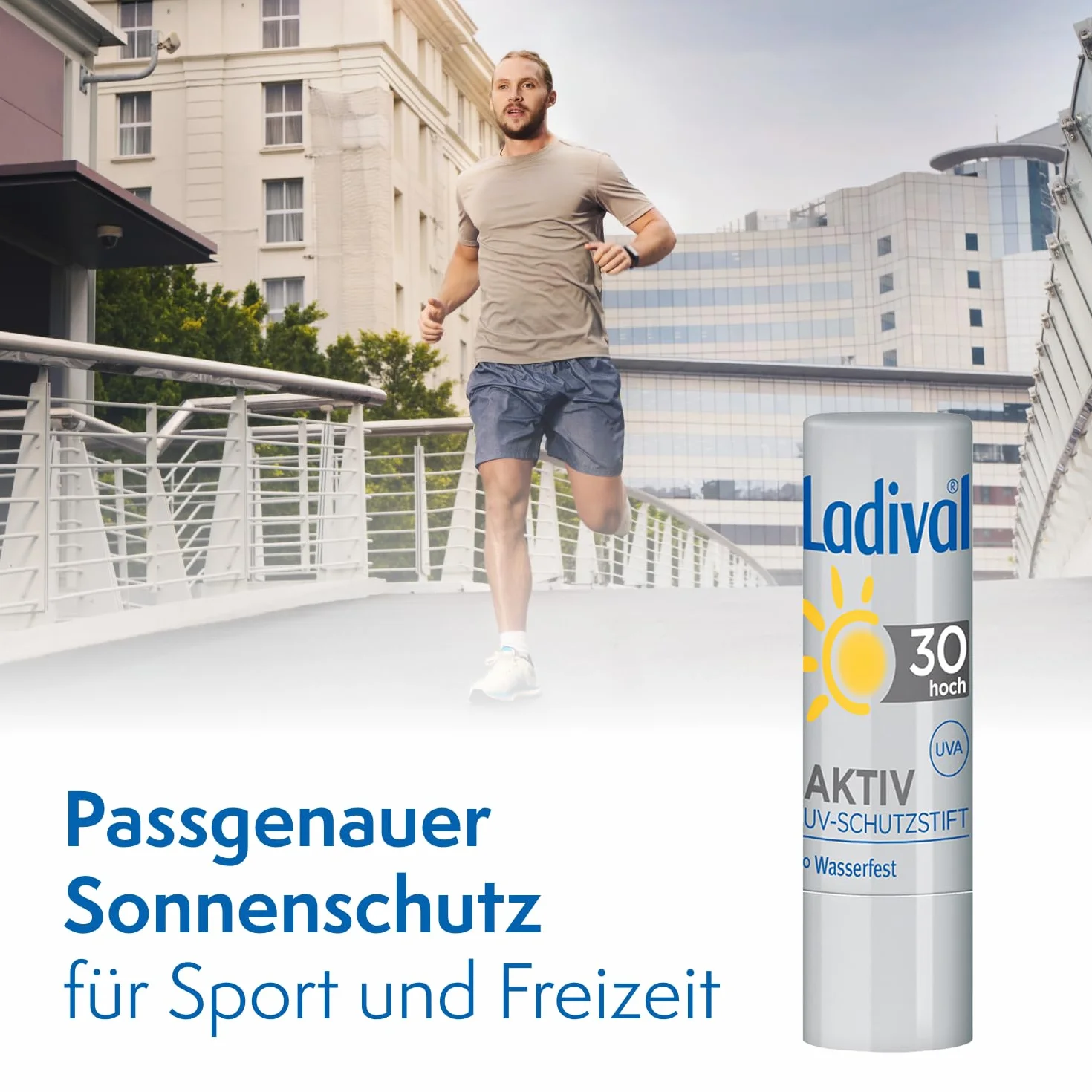 Ladival Lápiz protector UV activo SPF 30 – Cuidado de labios con protección solar UVA y UV-B – 4,8 g