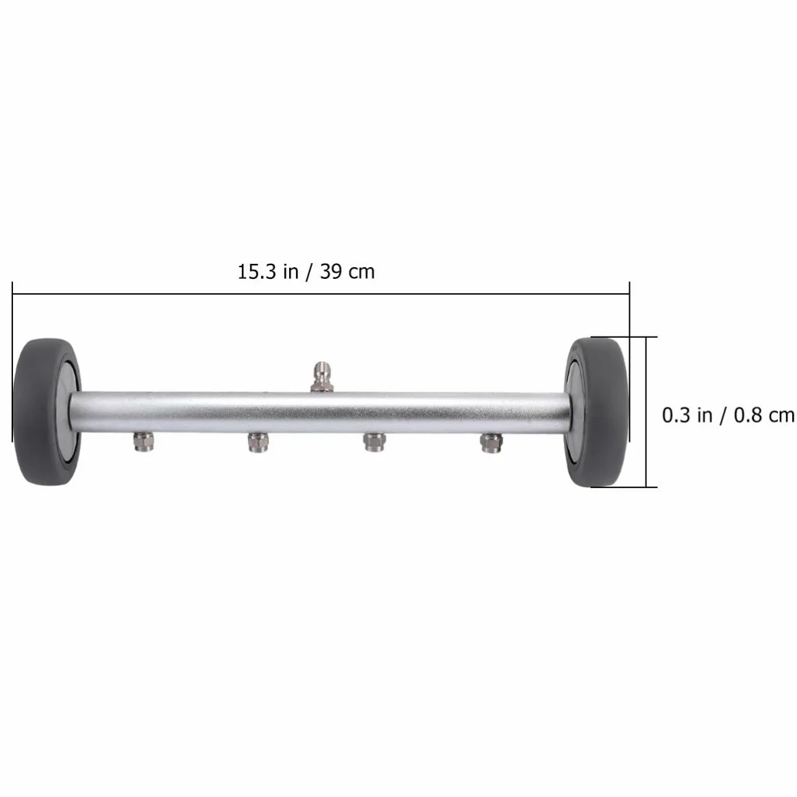 ifundom Cepillo de Limpieza para Chasis de Coche Conector Rápido 1/4 Pulg | Diseño de Rueda Giratoria, Acero Inoxidable y Latón, Uso en Chasis y Suelo, Limpieza a Alta Presión, sin Agacharse