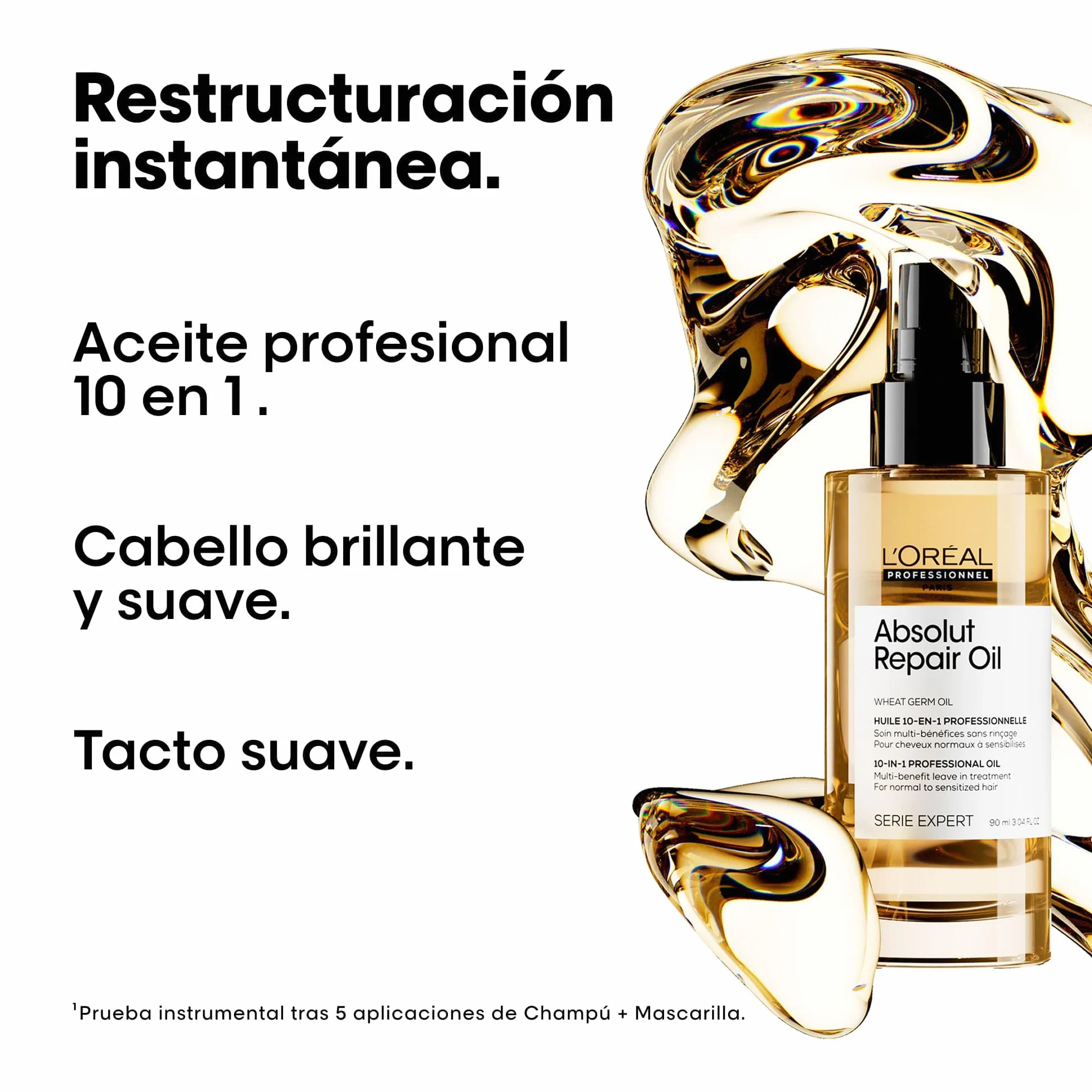 L'Oréal Professionnel Absolut Repair Aceite 10-en-1 Oil Tratamiento Reconstructor Pelo Seco Dañado 90ml