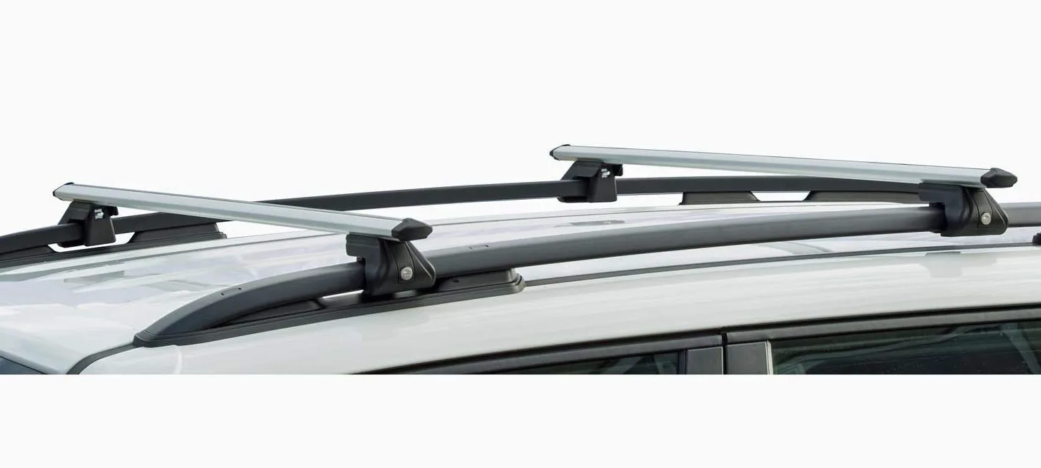 Barras portaequipajes CRV120A + portaesquís/portaesquís/soporte para esquís de aluminio, 4 pares de esquís compatibles con Toyota Avensis Verso 01-06
