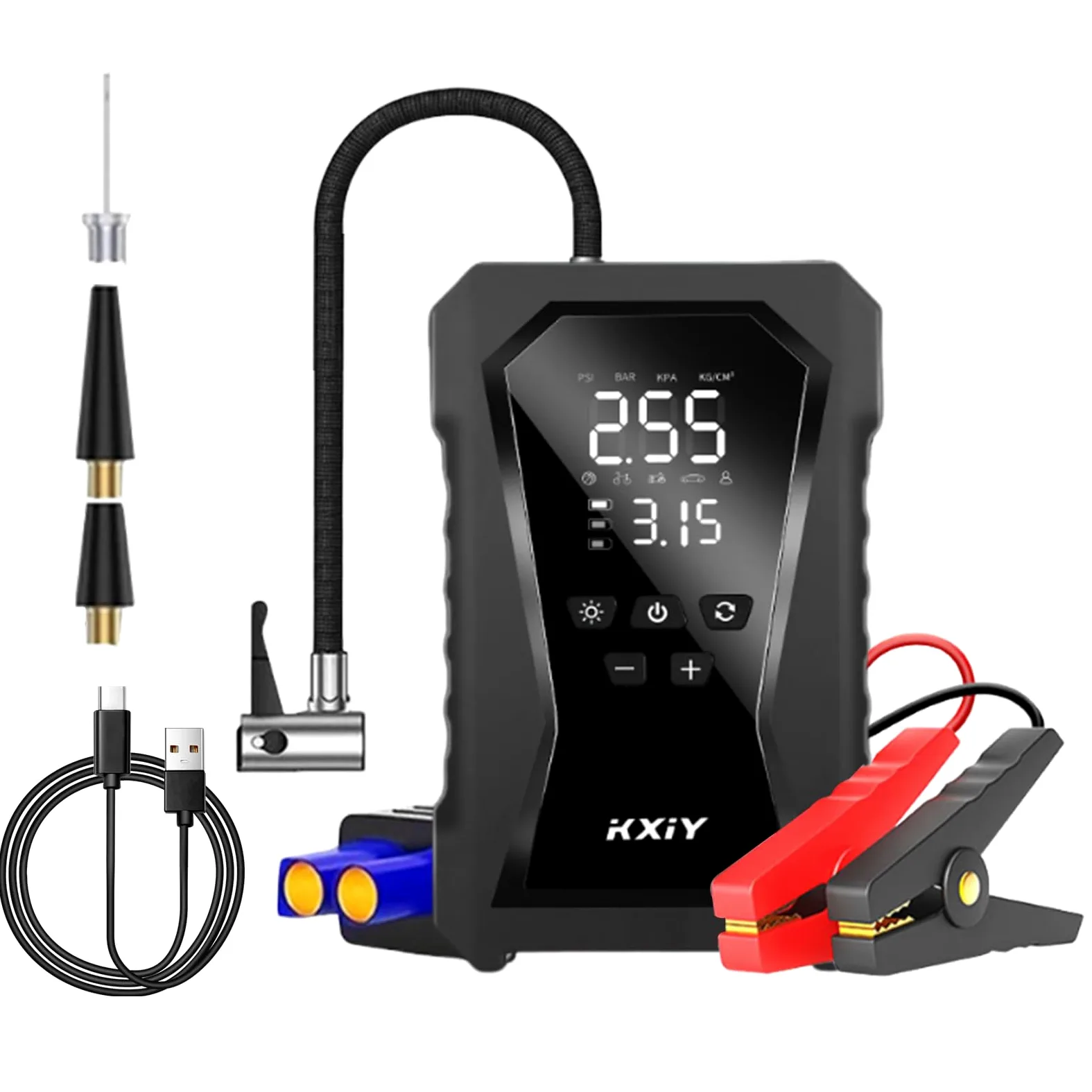 Arrancador De Batería para Coche Arrancador Batería 12V con Inflador | Arrancador De Batería 12V Con Inflador Para Neumáticos Moto, , Camping, Viaje, Aire Libre, Taller, Mantenimiento