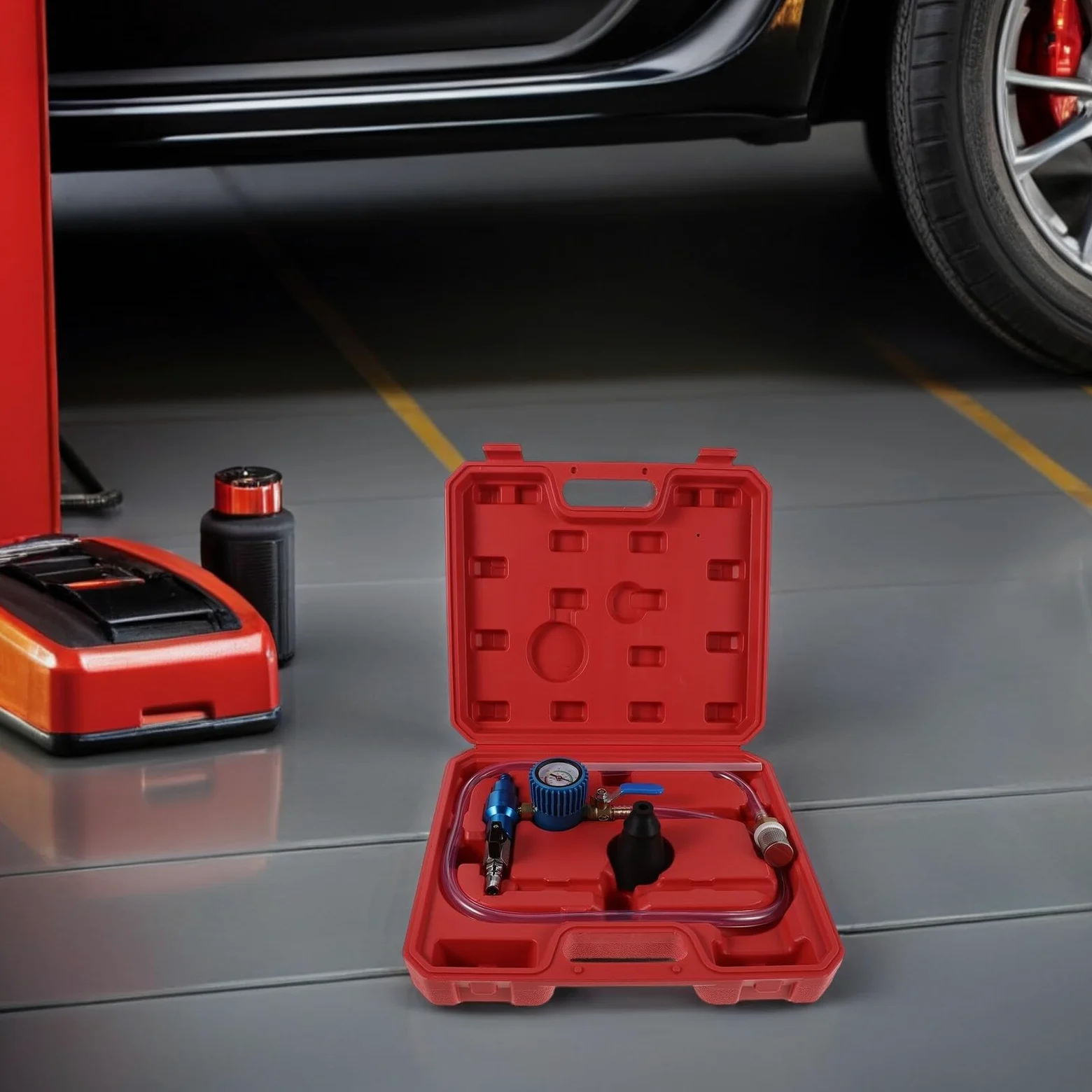 ORFOFE Máquina Llenadora de Anticongelante para Coche Kit de Llenado de Refrigerante Diseño Antiderrames Herramienta de Vacío de Refrigerante para Reemplazar el Líquido sin Derrames