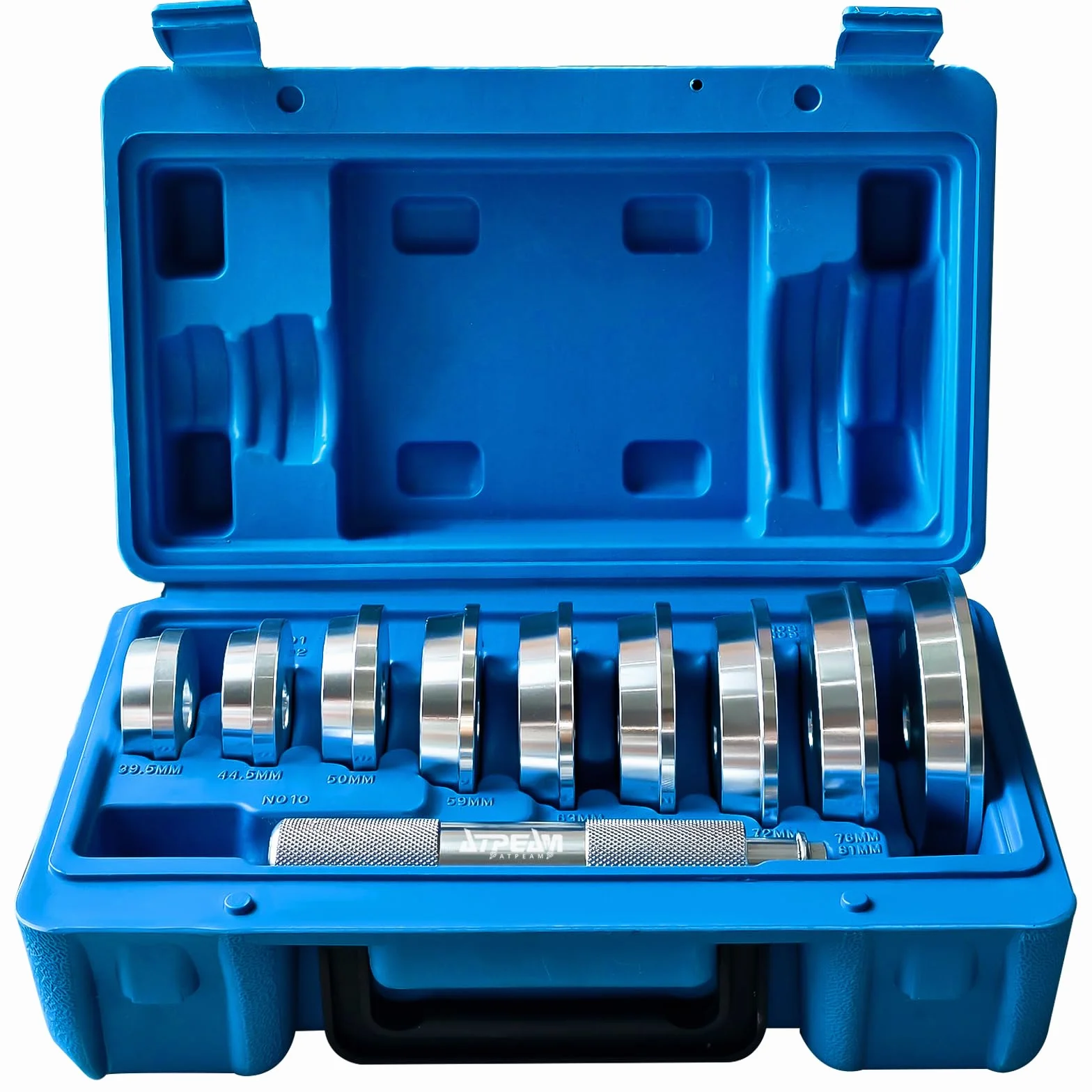 ATPEAM 10 Piezas Extractor de Rodamientos y Sellos, Kit Profesional de Instalación y Extracción con Adaptadores de Aluminio para Taller y Reparación de Ruedas
