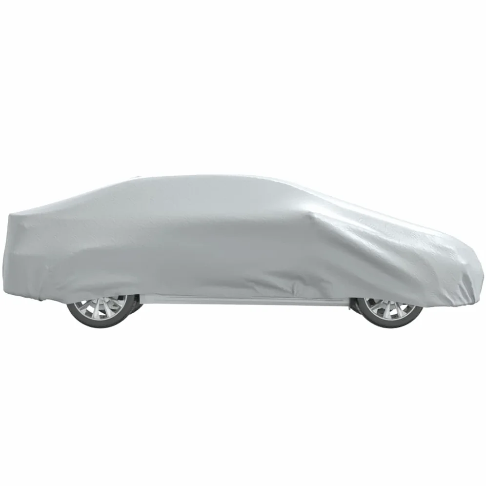 Mangloder - Funda de coche para sedán XXL con correa de hebilla, color plateado, protección completa, resistente a la intemperie, resistente a los rayos UV, protección contra el polvo, protección