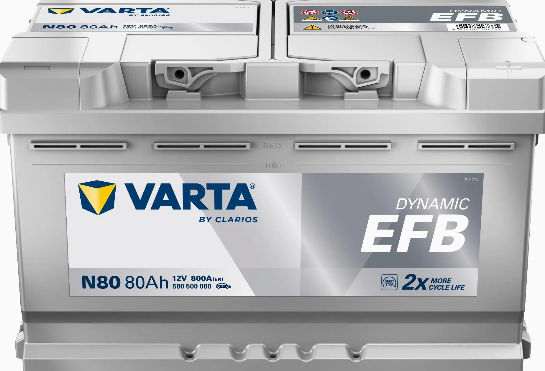Batería Varta N80 Blue Dynamic Efb. 12V - 80Ah/800A (EN) Caja L4 (315x175x190mm)