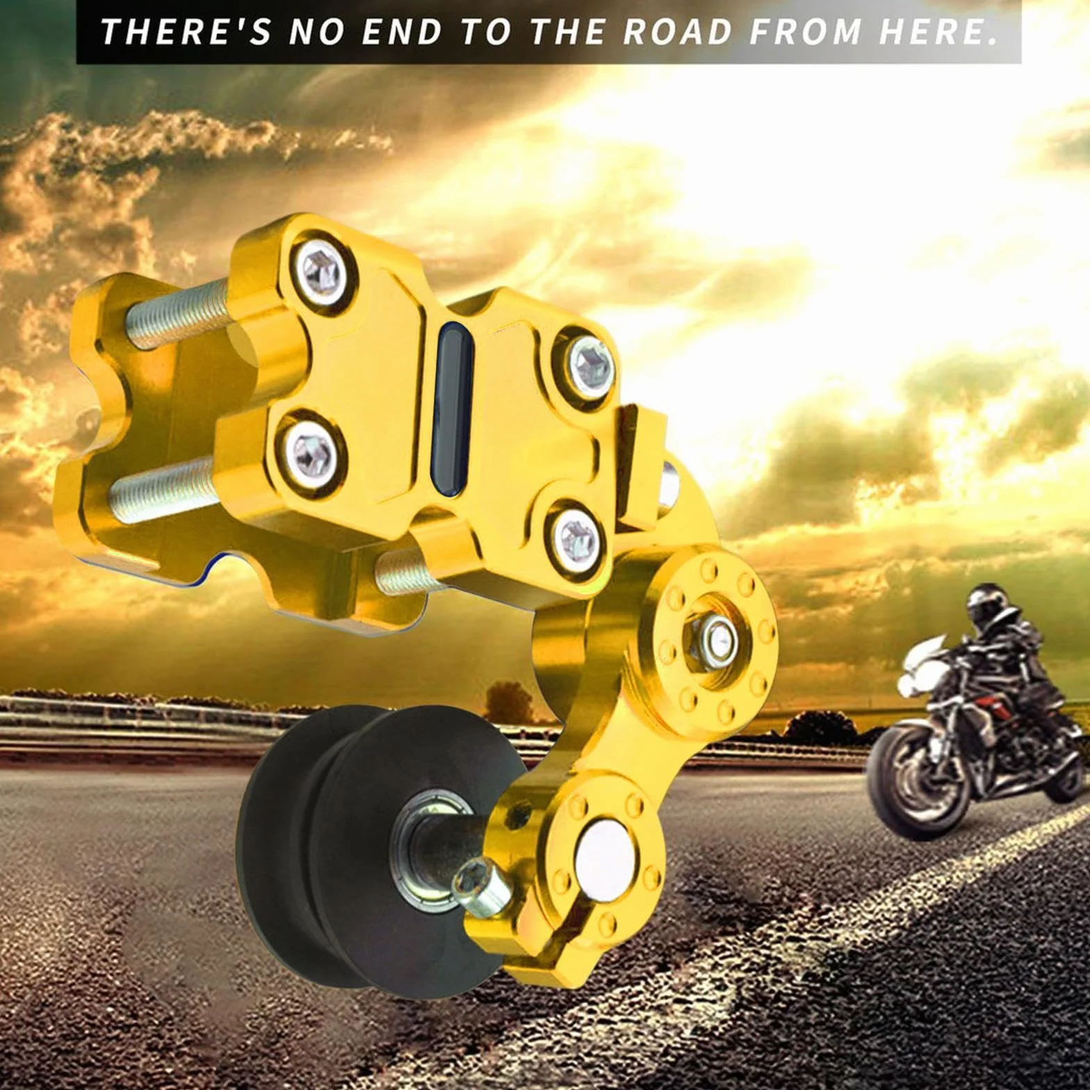 Ajustador de cadena de motocicleta,Herramienta de ajuste de cadena Motocicleta, Ajuste de cadena modificado con guía de tensión automática, Herramienta de engranajes de modificación de cadena