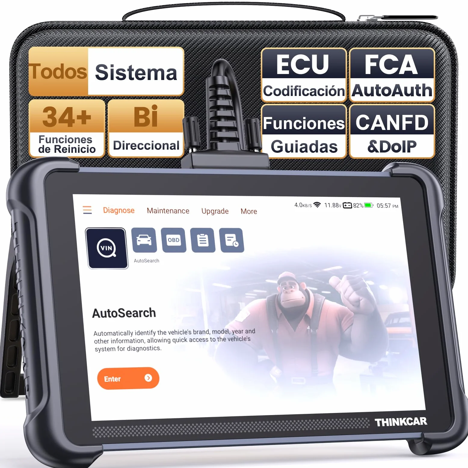 ThinkScan 689 Diagnosis Coche Multimarca de Todos Sistema | OBD2 Diagnosis Coche con 34+ Funciones de Reinicio, OBD2 Diagnóstico para Control Bi-Direccional/Codificación ECU