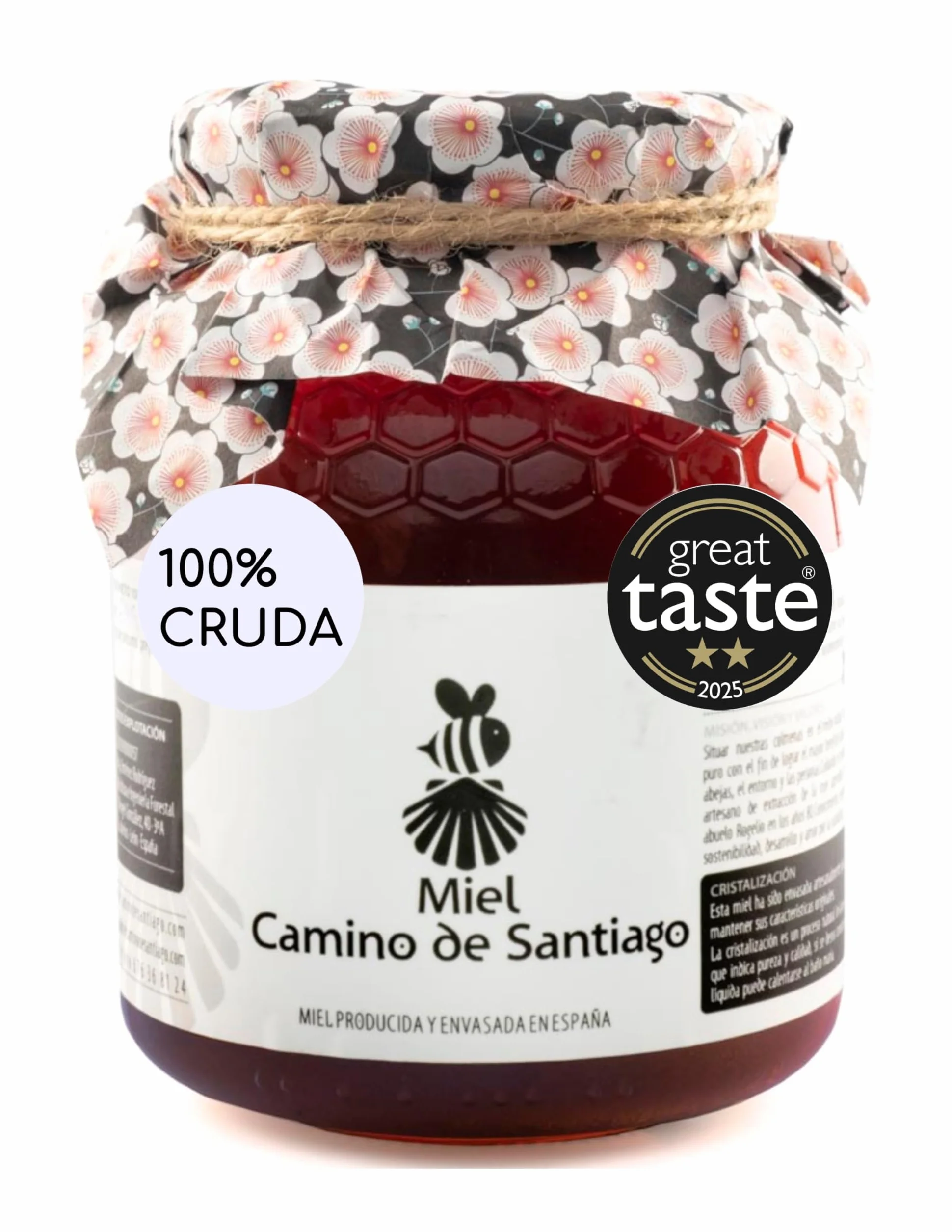 Miel Cruda Pura de Abeja 1 kg - Sin filtrar - Antioxidante - Sales Minerales