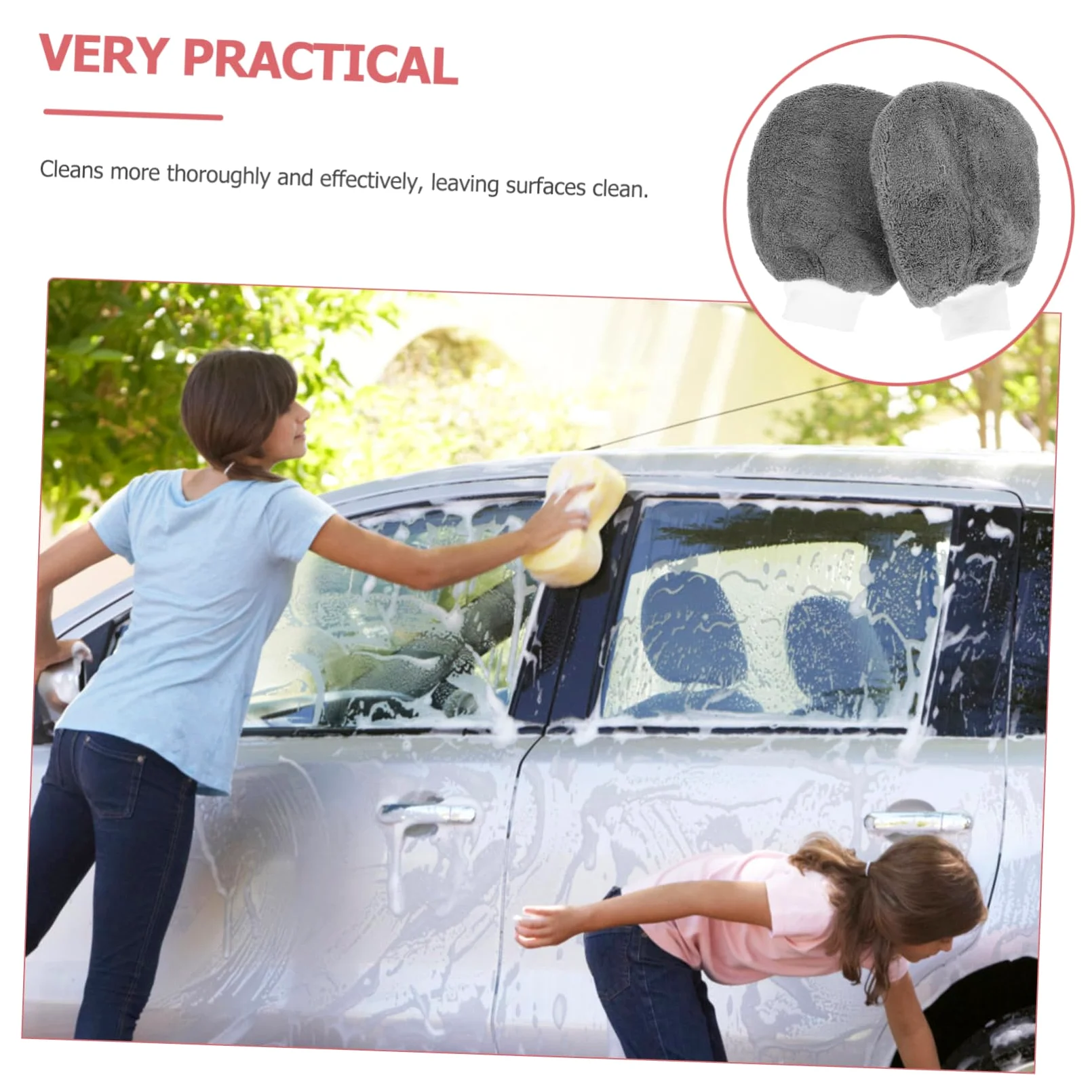 PartyKindom 10piezas Guantes De Lavado De para Automóviles De Diseño Redondeado y Grueso Herramienta De Limpieza para Vehículos y