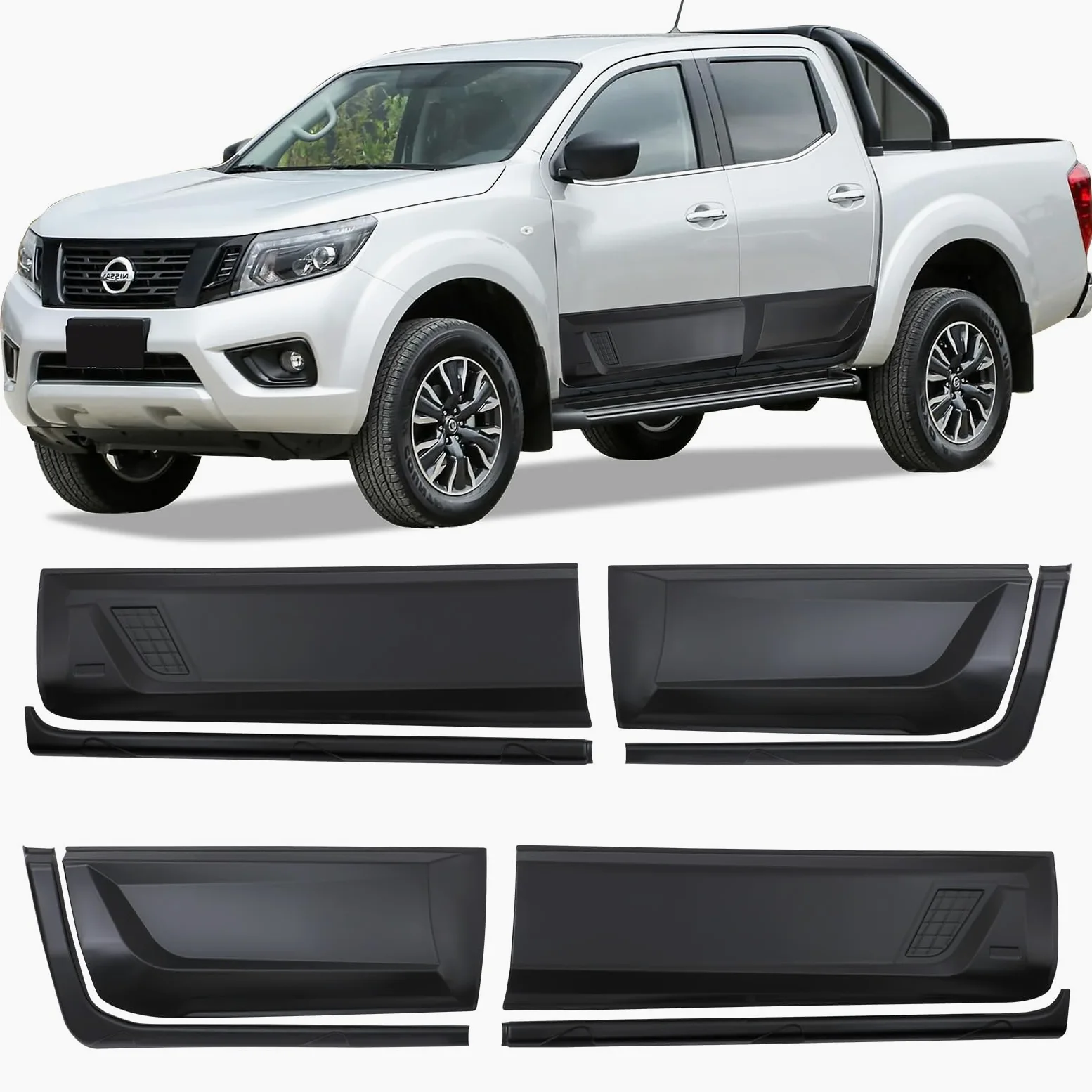 Revestimiento de carrocería para Nissan Navara 2015-2024 NP300 D23 Doble Cabina Paneles de Puerta Lateral