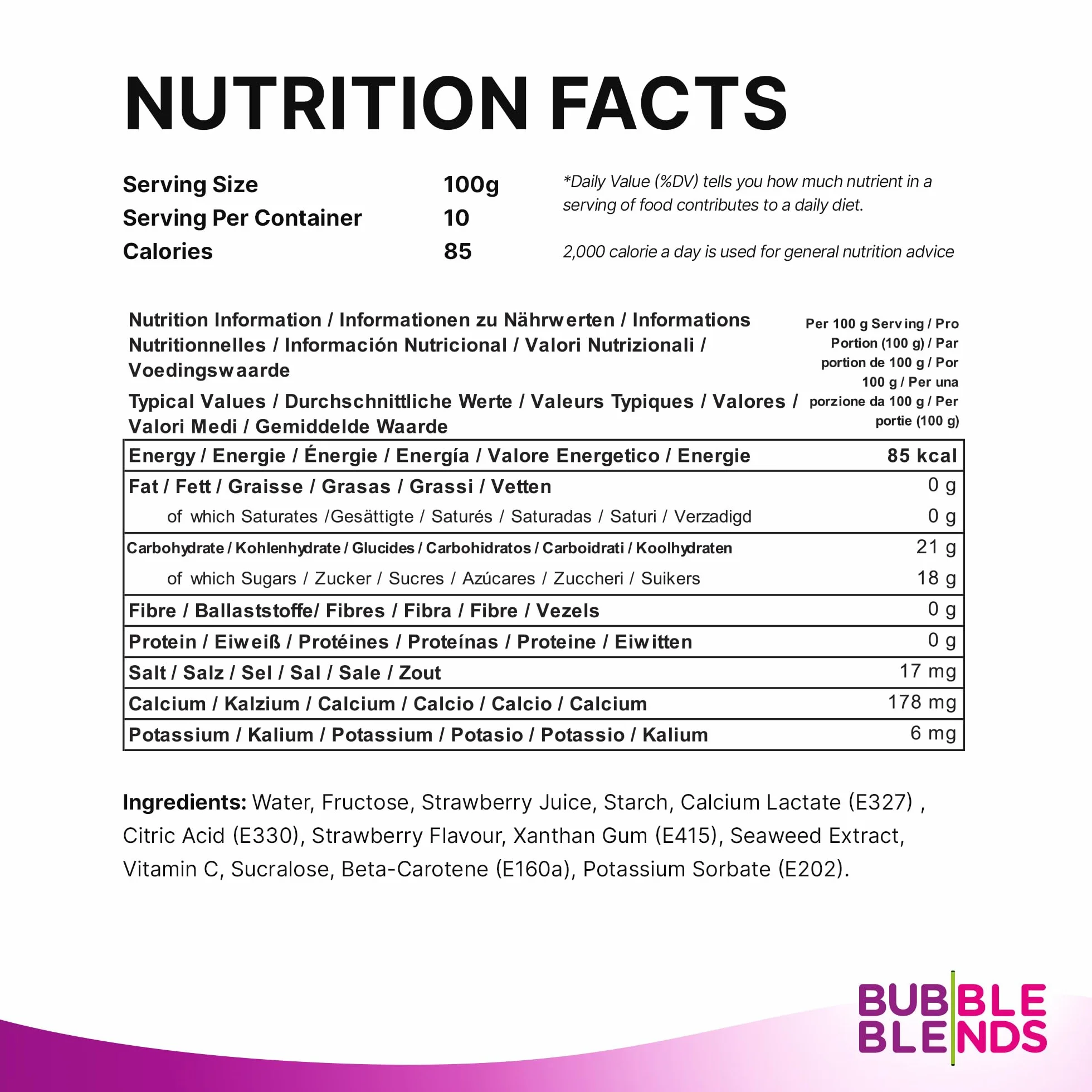Bubble Blends Popping Boba Fresa 1kg Perlas de Fruta Sin Lácteos Sin Gluten para Bubble Tea