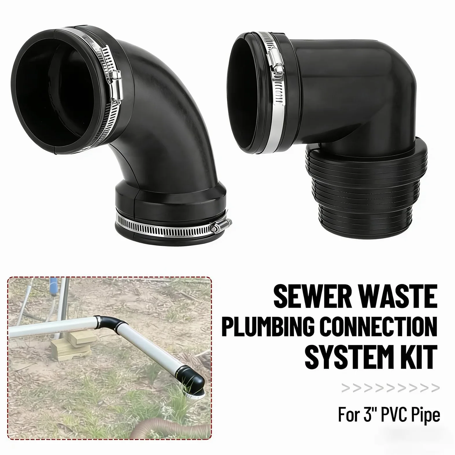 6 tubos de aguas residuales adecuados de PVC de tres ruedas de 3 pulgadas en remolques de mochileros que garantizan una instalación inmunológica impermeable y drenaje de mochilero