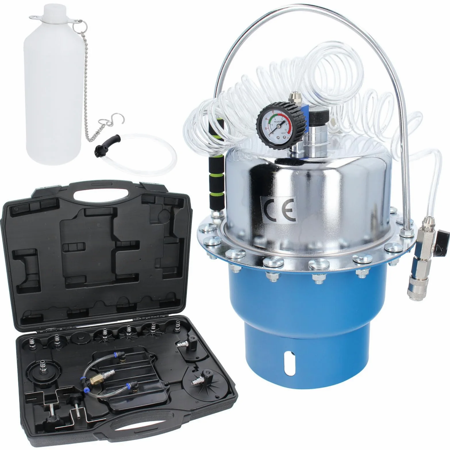 Profesional de aire comprimido de purgador de frenos + Adaptador Juego de frenos de vapor dispositivo Herramientas