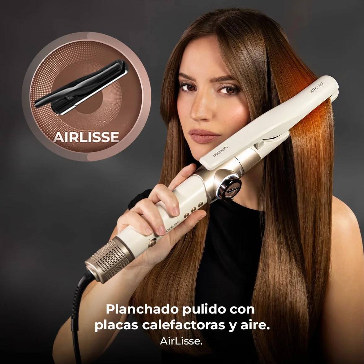 Cecotec AirGlisse 8in1 Cepillo de Aire Moldeador Multifunción 1400W 110000rpm Negro