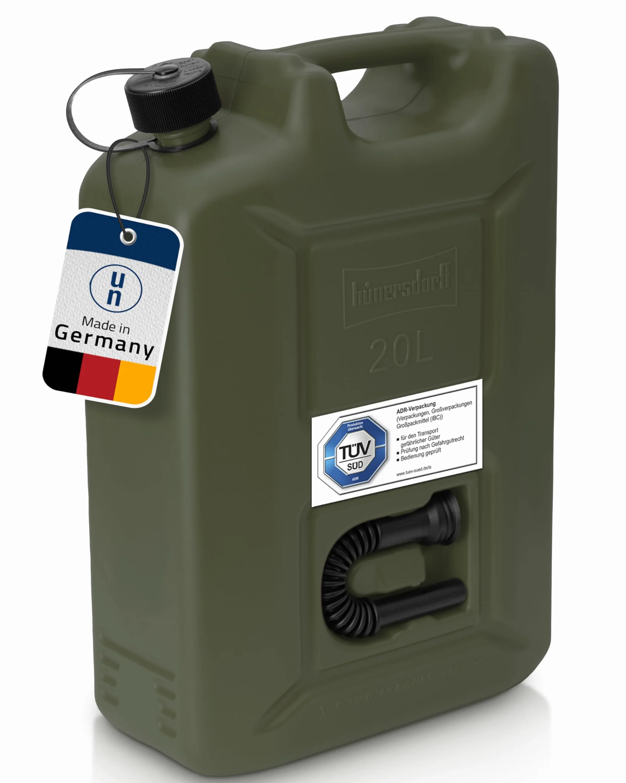 Hünersdorff 802010 Bidón para Carburante, Verde, 20 l