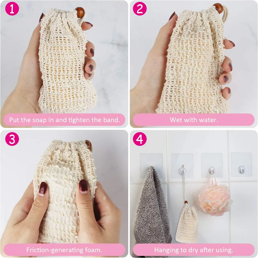 Bolsas de Jabón Natural de Sistal para Ducha - Exfoliación y Masaje - 10 Piezas