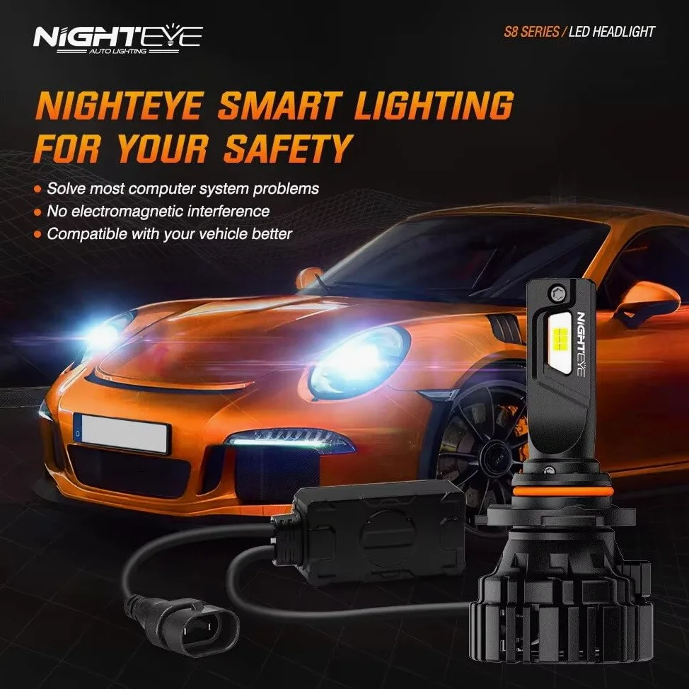 YONGYAO NightEye 120W CSP Kit Bombillas Faros LED 30.000LM 6000K H1/H4/H7/H11/9005 IP68 Refrigeración- H4