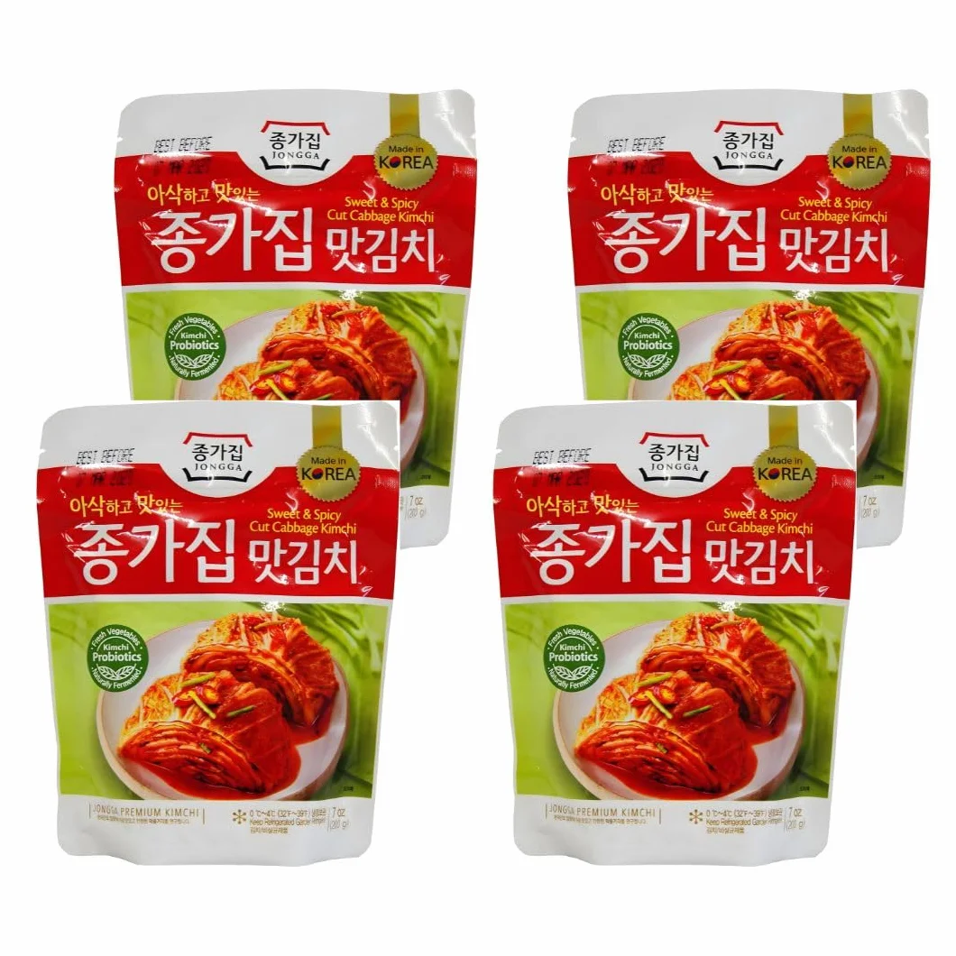 Jongga Kimchi Cortado 200g Pack de 4