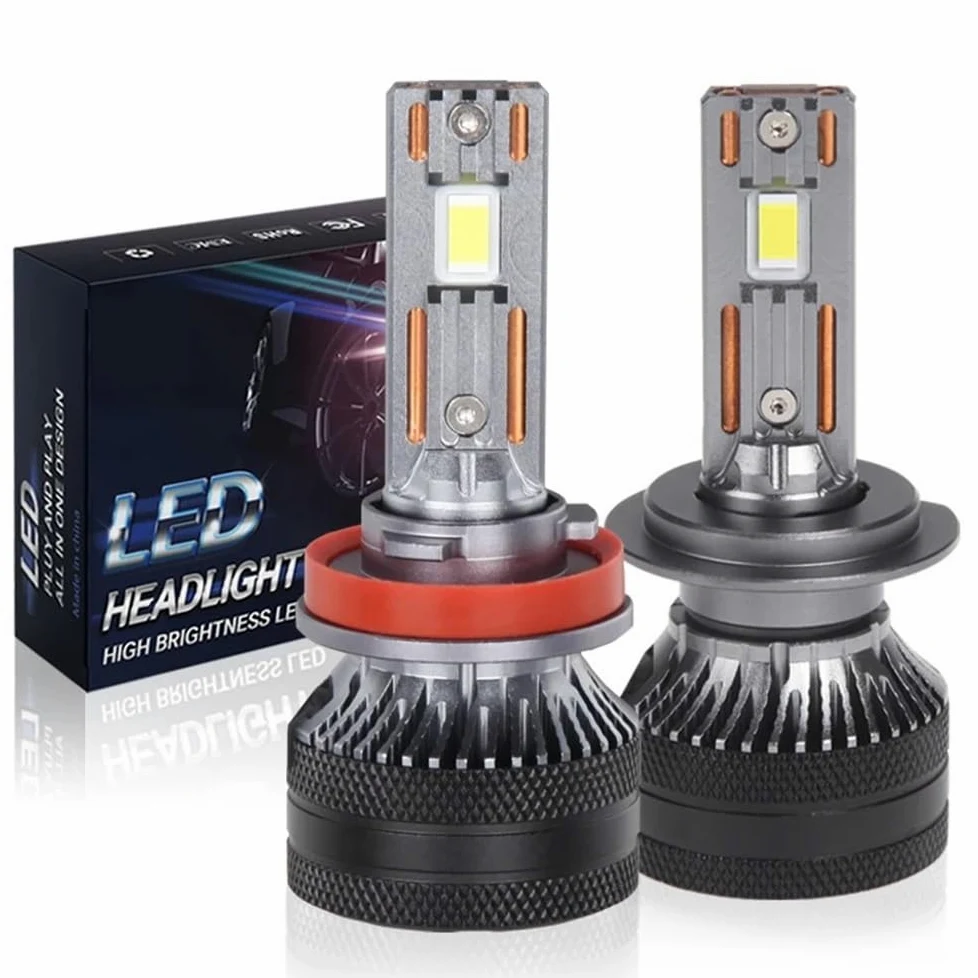 Bombilla LED for faros delanteros de coche, 140 W, K5C PLUS, H7, H11, H1, H4, 4300 K, LED HB3, HB4, doble tubo de cobre, kit de luces LED for coche, 12 V, 2 unidades(4300K White Yellow,9012(HIR2))