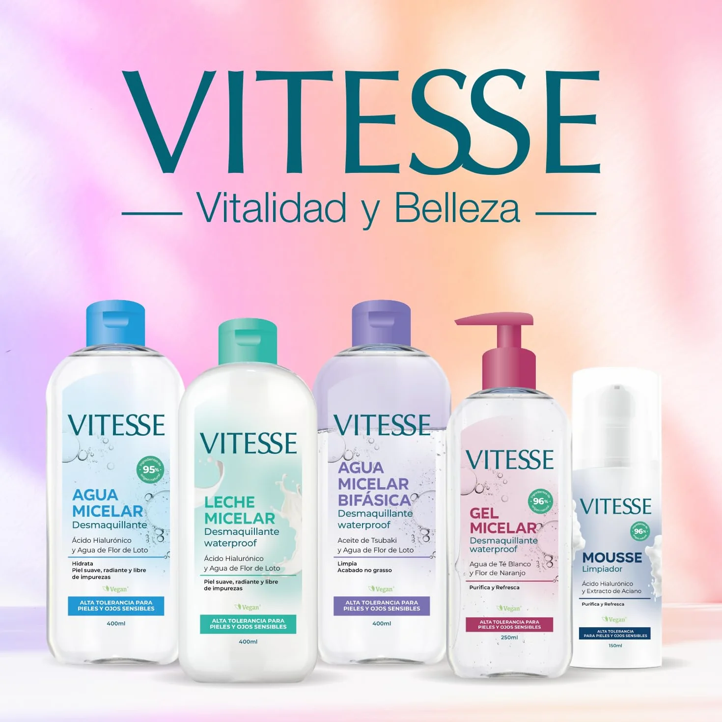 Vitesse Agua Micelar Desmaquillante con Ácido Hialurónico 400 ml