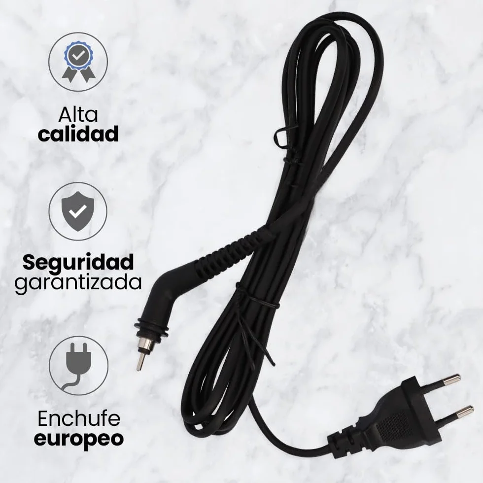 Anakel Home Cable de Alimentación Compatible con GHD 4.0B 4.2B 5.0B MK4.2 MK5, Giratorio, Negro, 1,50m