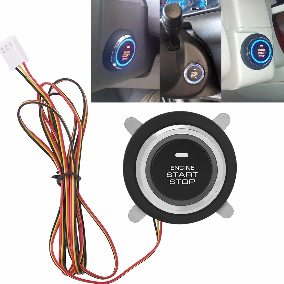 Kit de de Entrada sin Llave, Arrancador de Motor Universal del de Alarma para Coches, Encendido del Motor Botón de Arranque botón Start Stop