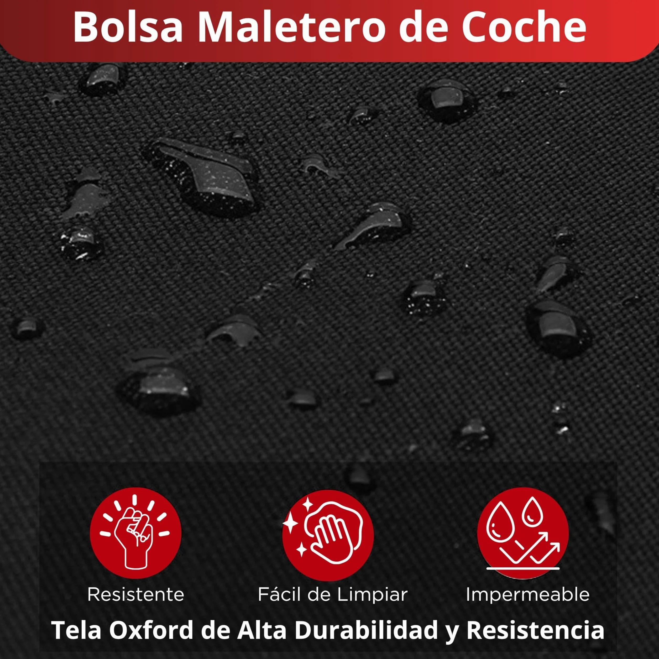 Organizador Maletero Coche Plegable - Flexible - Impermeable | 3 Compartimentos y 6 Bolsillos │ Asas Reforzadas │ Tamaño Adecuado para Coche, SUV o Furgoneta │ Mantén el Maletero Ordenado